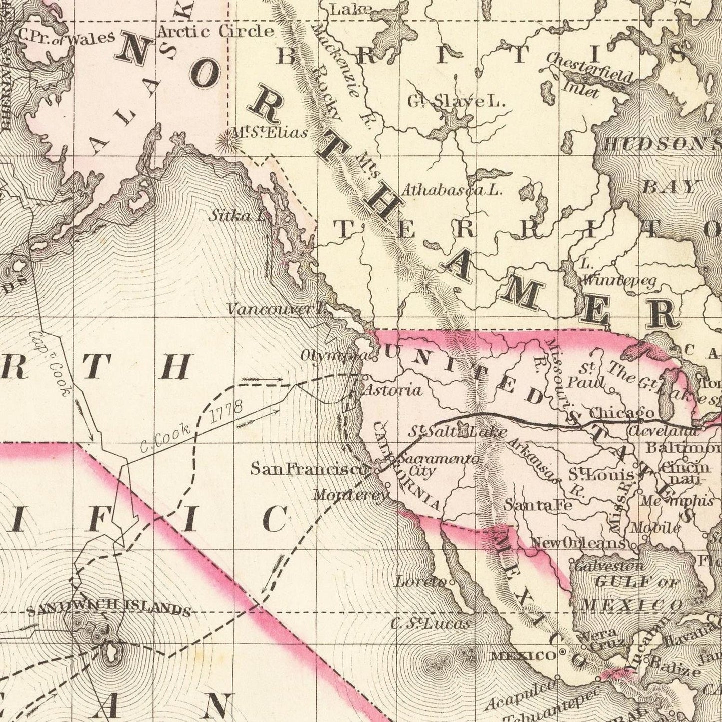 detail of the map from the centre left