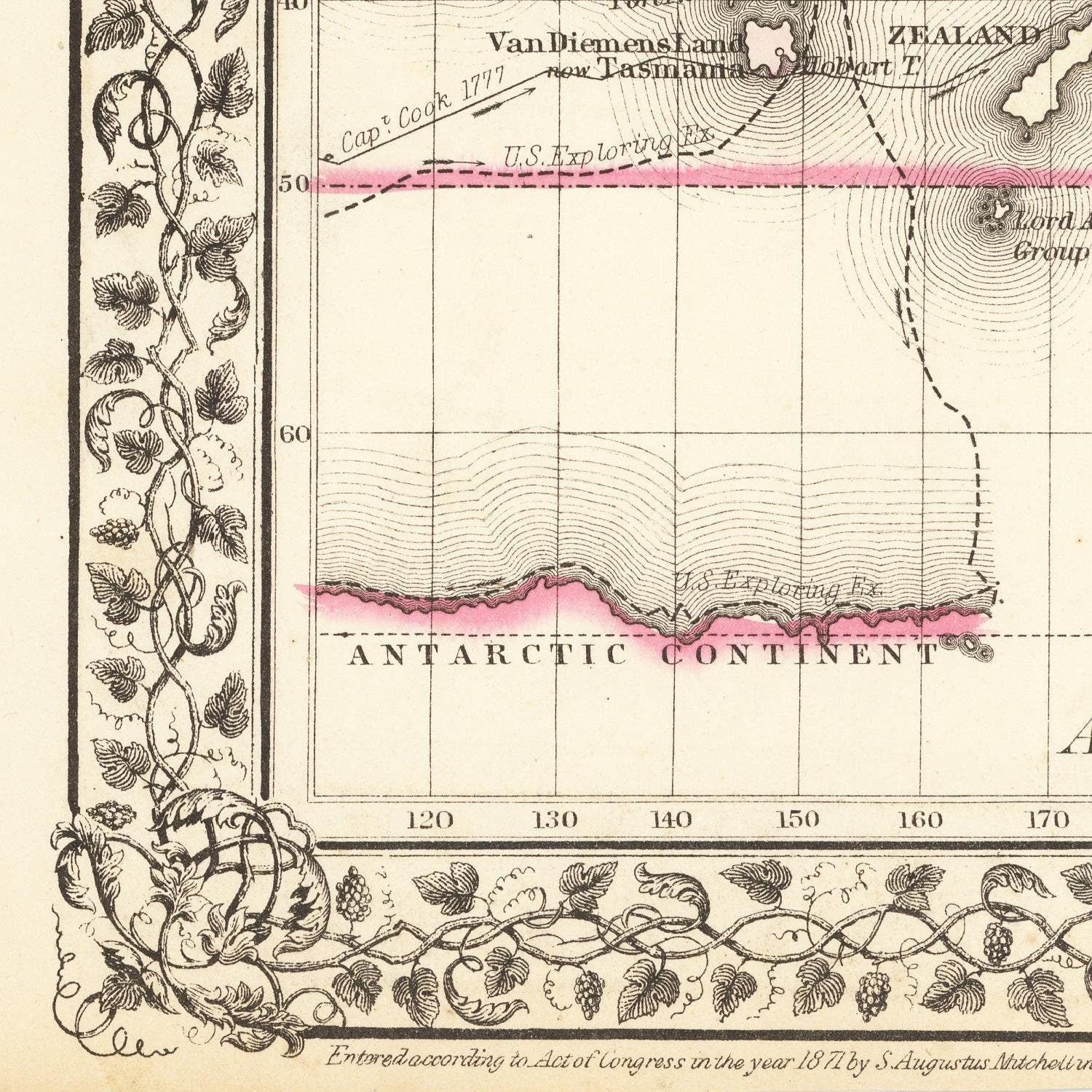 detail of the map from the bottom left corner