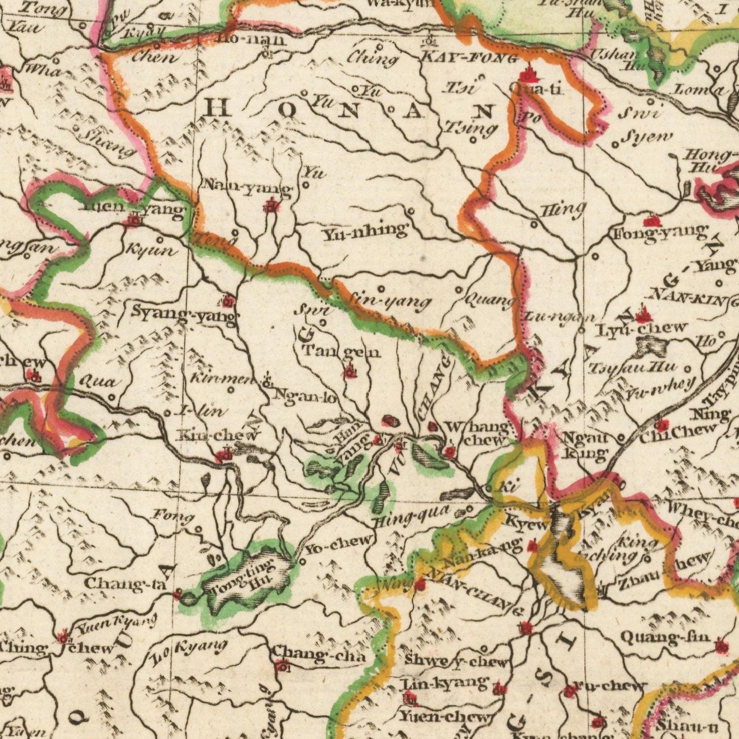 detail of the map from the centre 