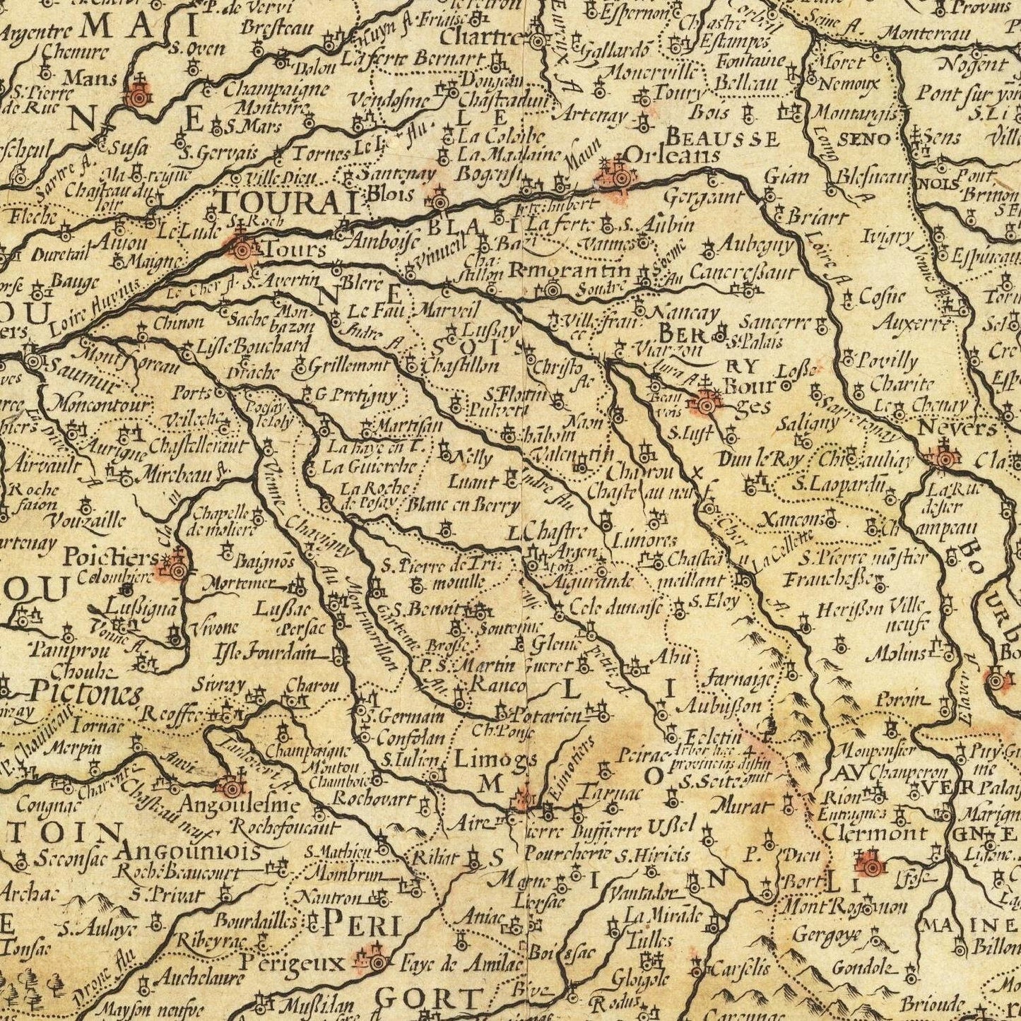 detail of the map from the centre 