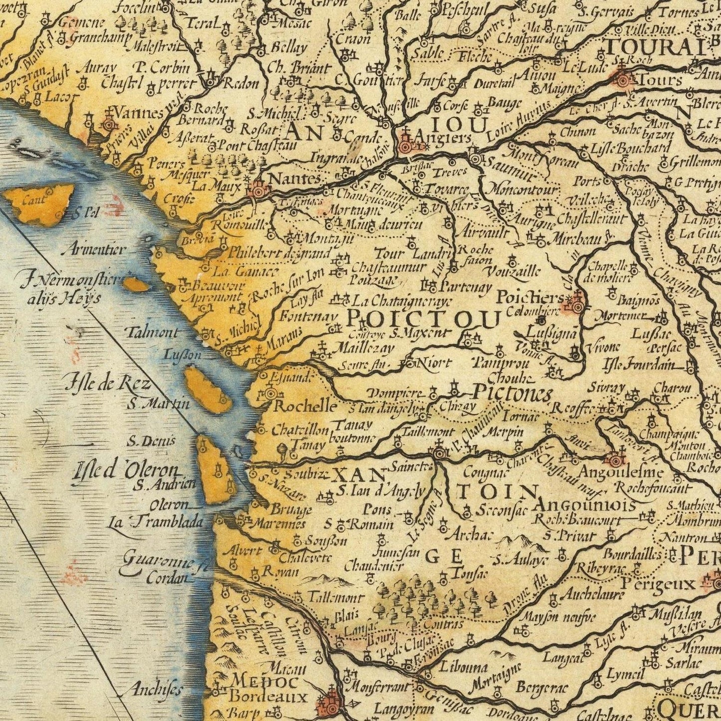 detail of the map from the centre left