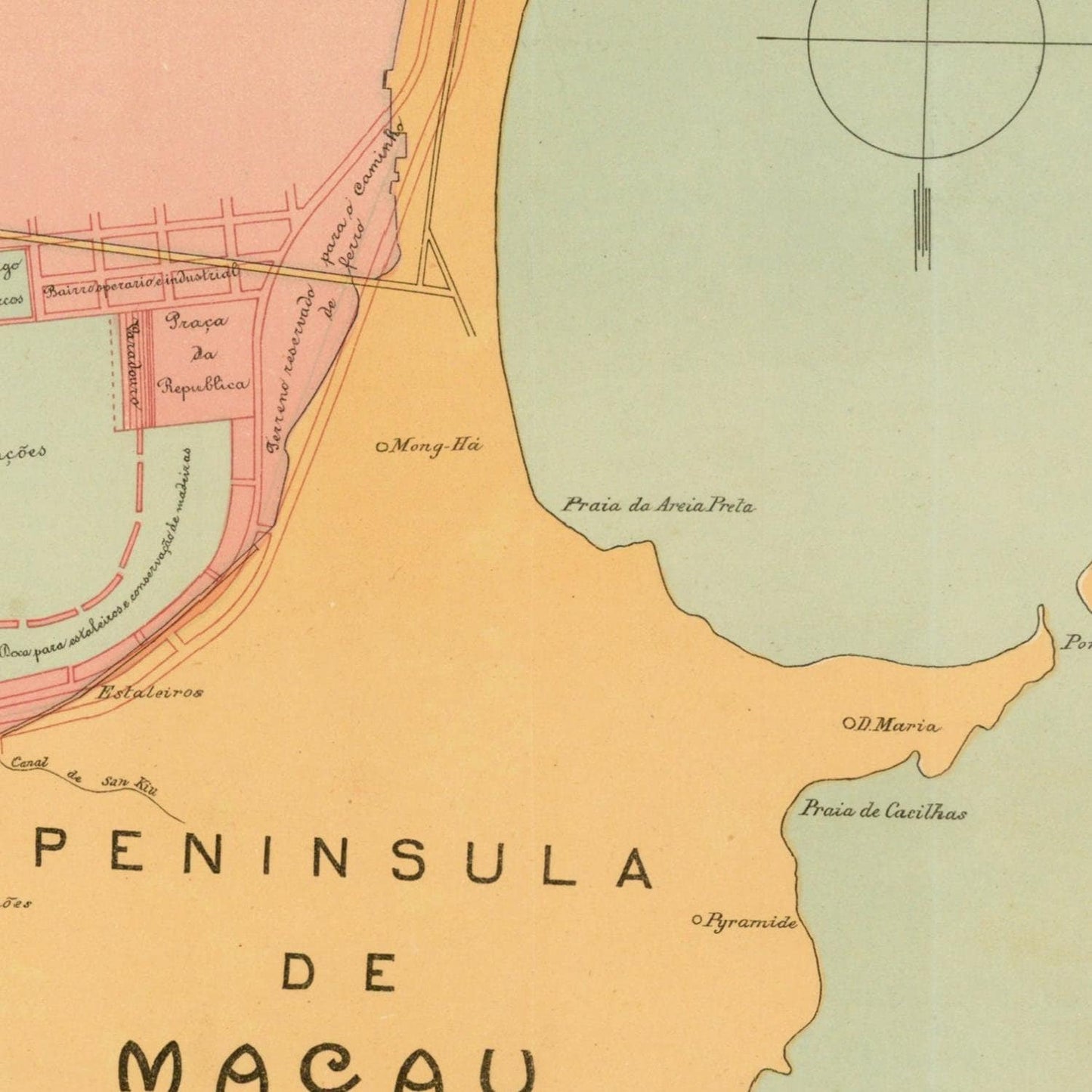 detail of the map from the centre 