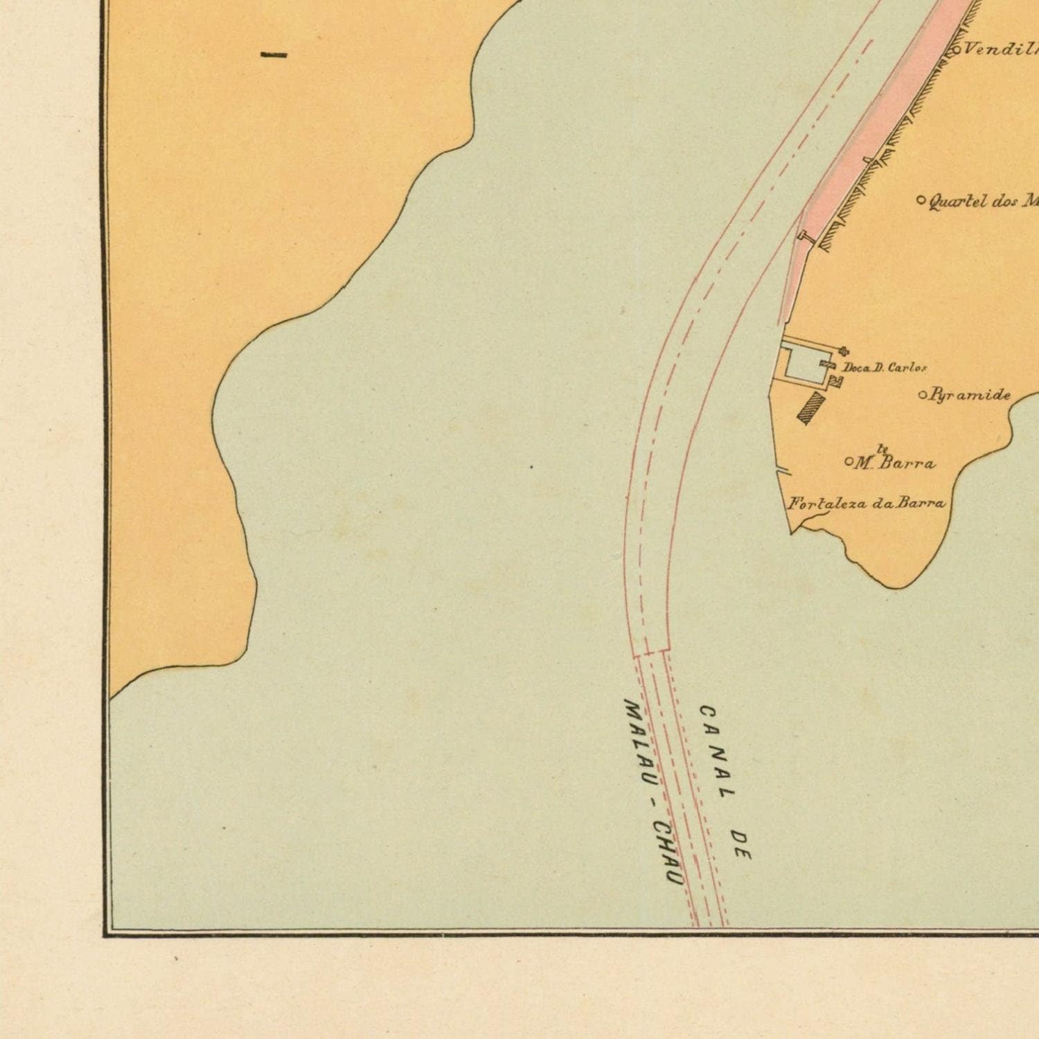 detail of the map from the bottom left corner