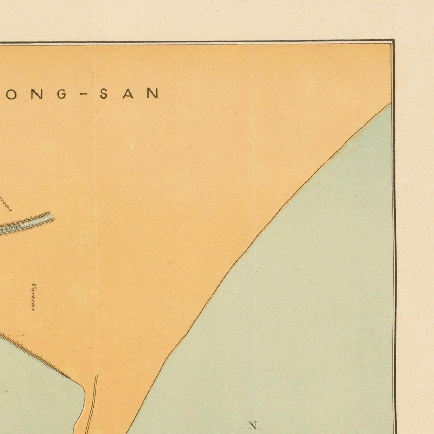 detail of the map from the bottom left corner