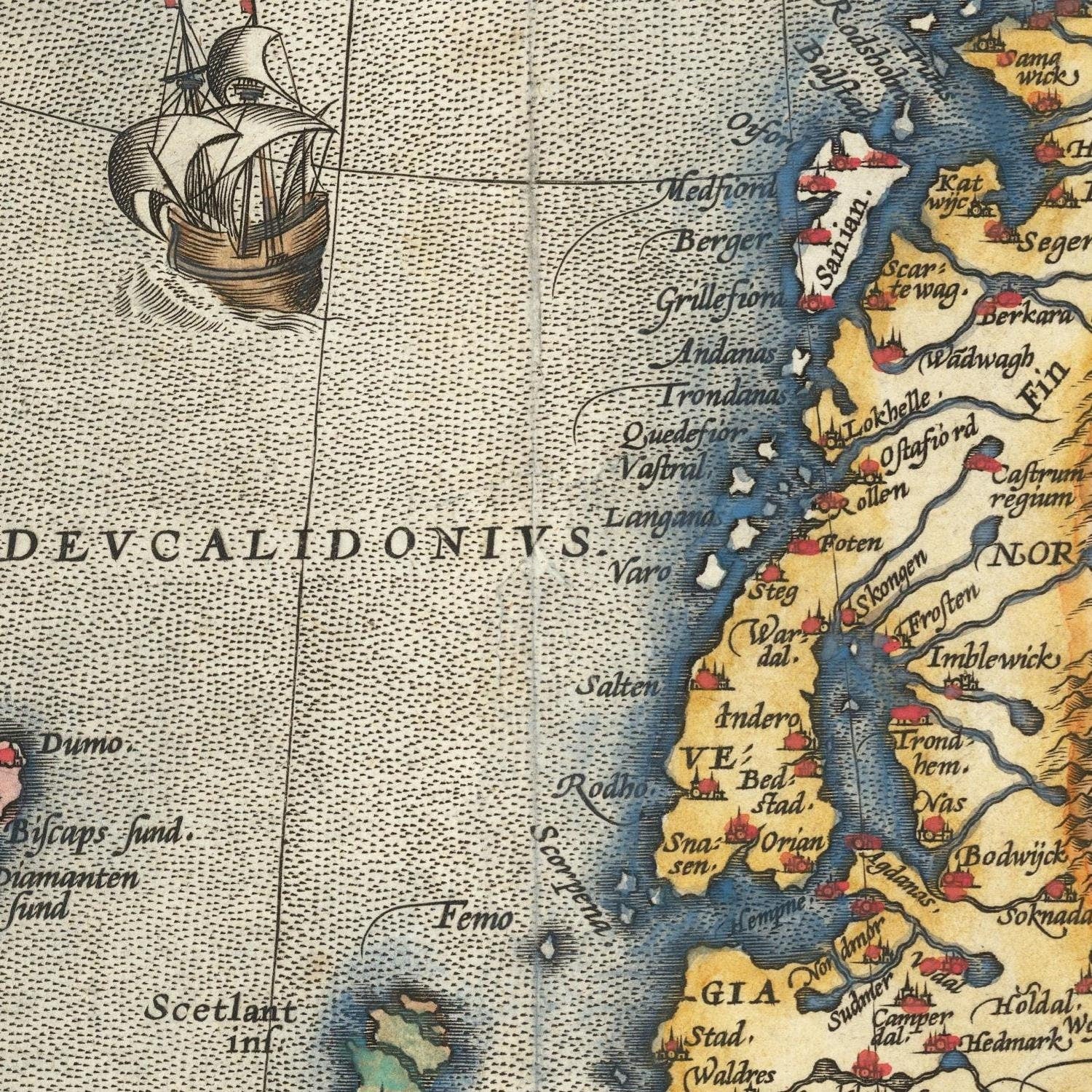 detail of the map from the centre 