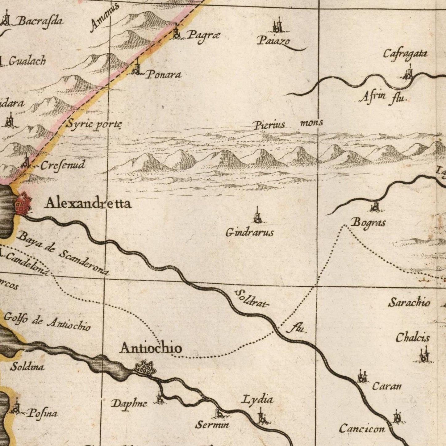 detail of the map from the centre left