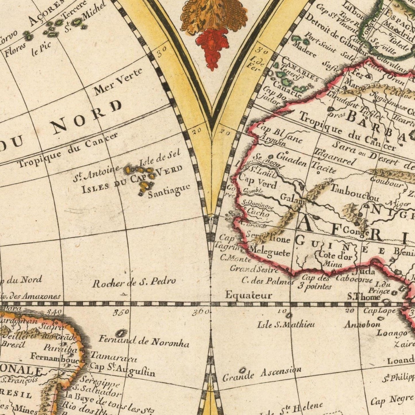 detail of the map from the centre 