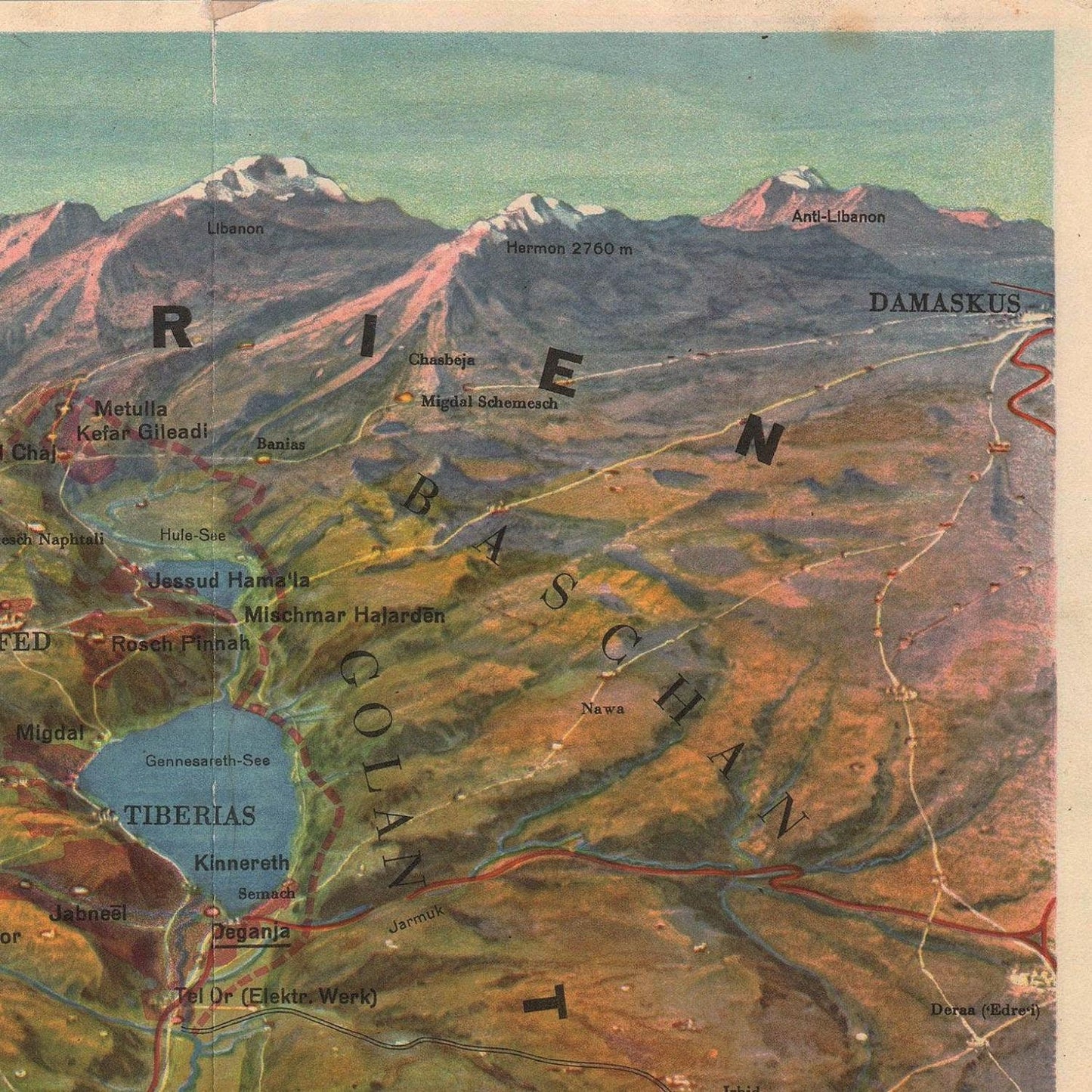 detail of the map from the top right corner