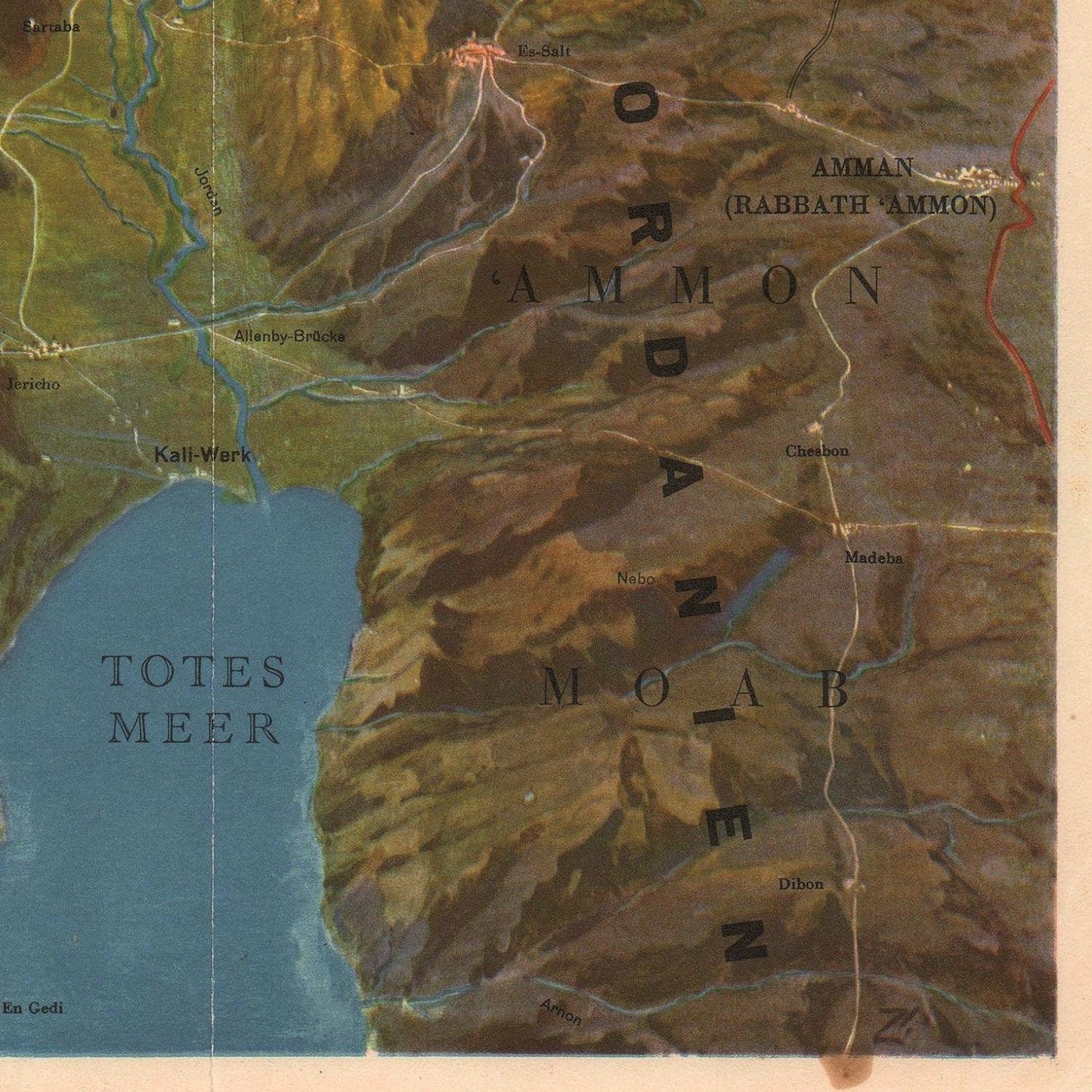 detail of the map from the bottom right corner