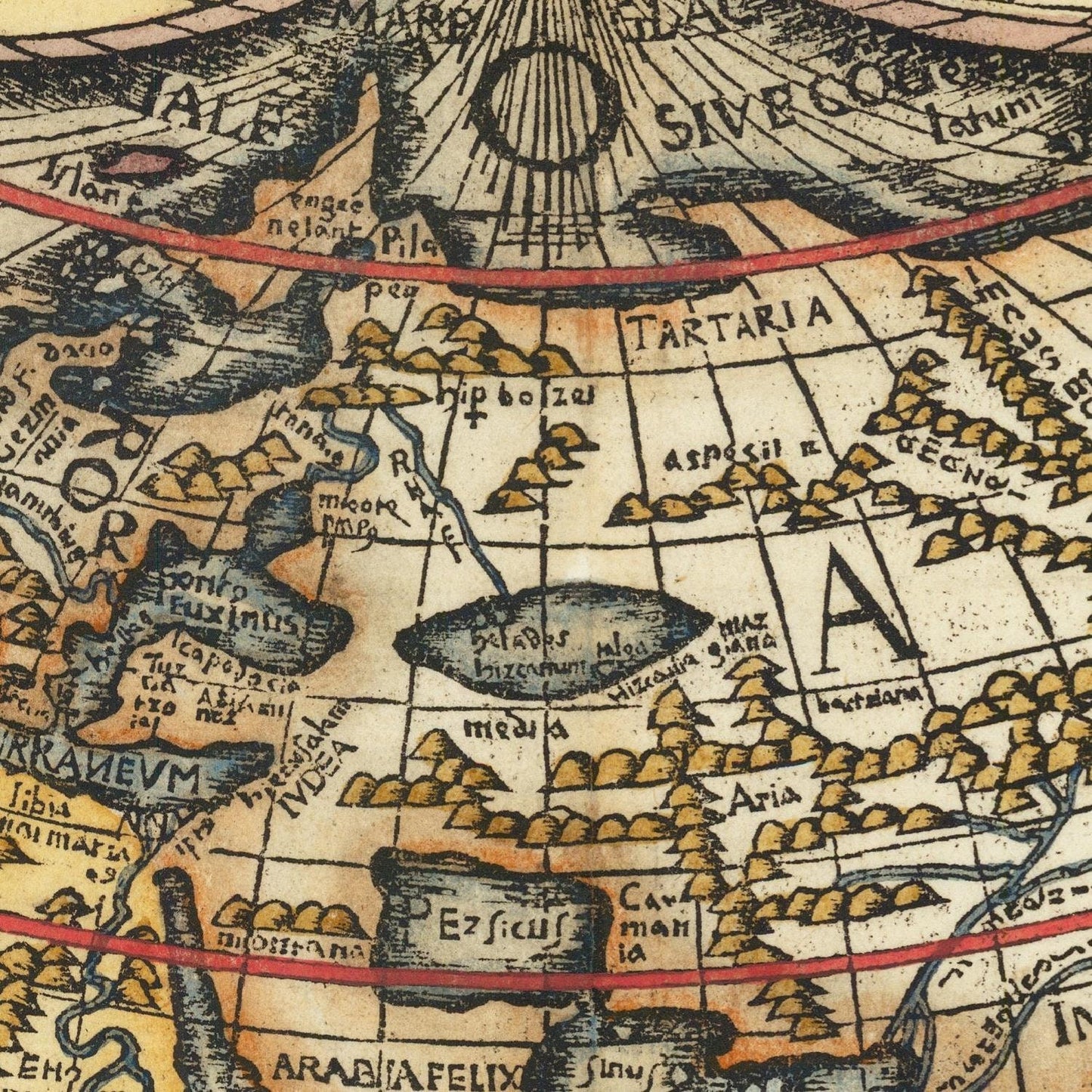 detail of the map from the centre 