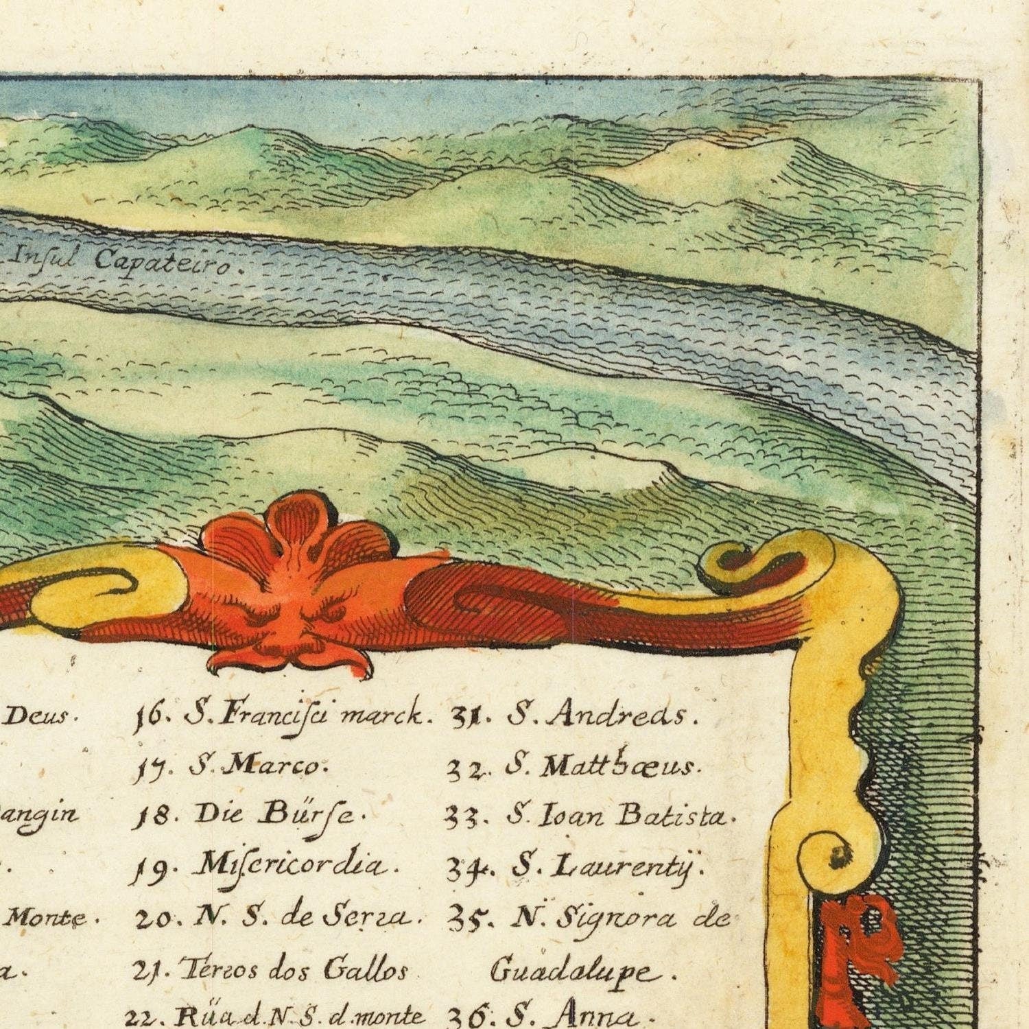 detail of the map from the top right corner