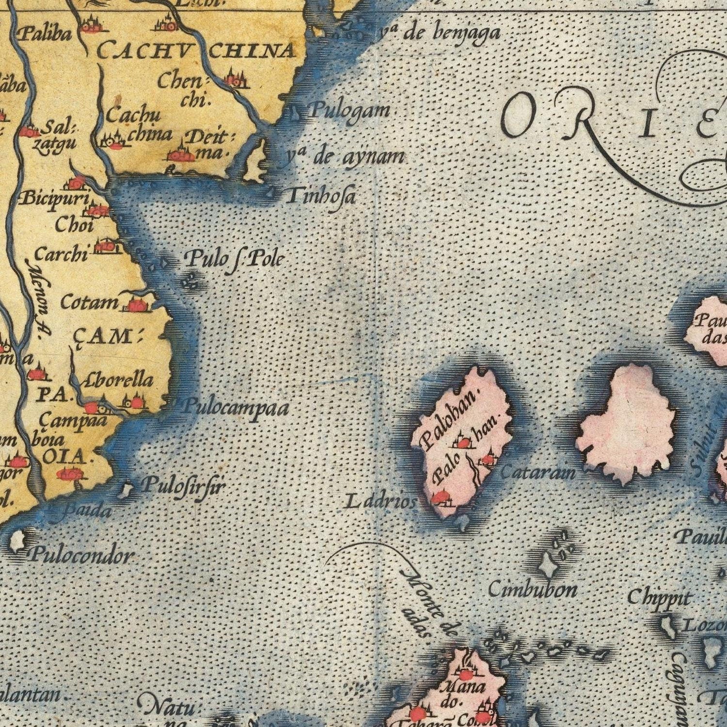 detail of the map from the centre 