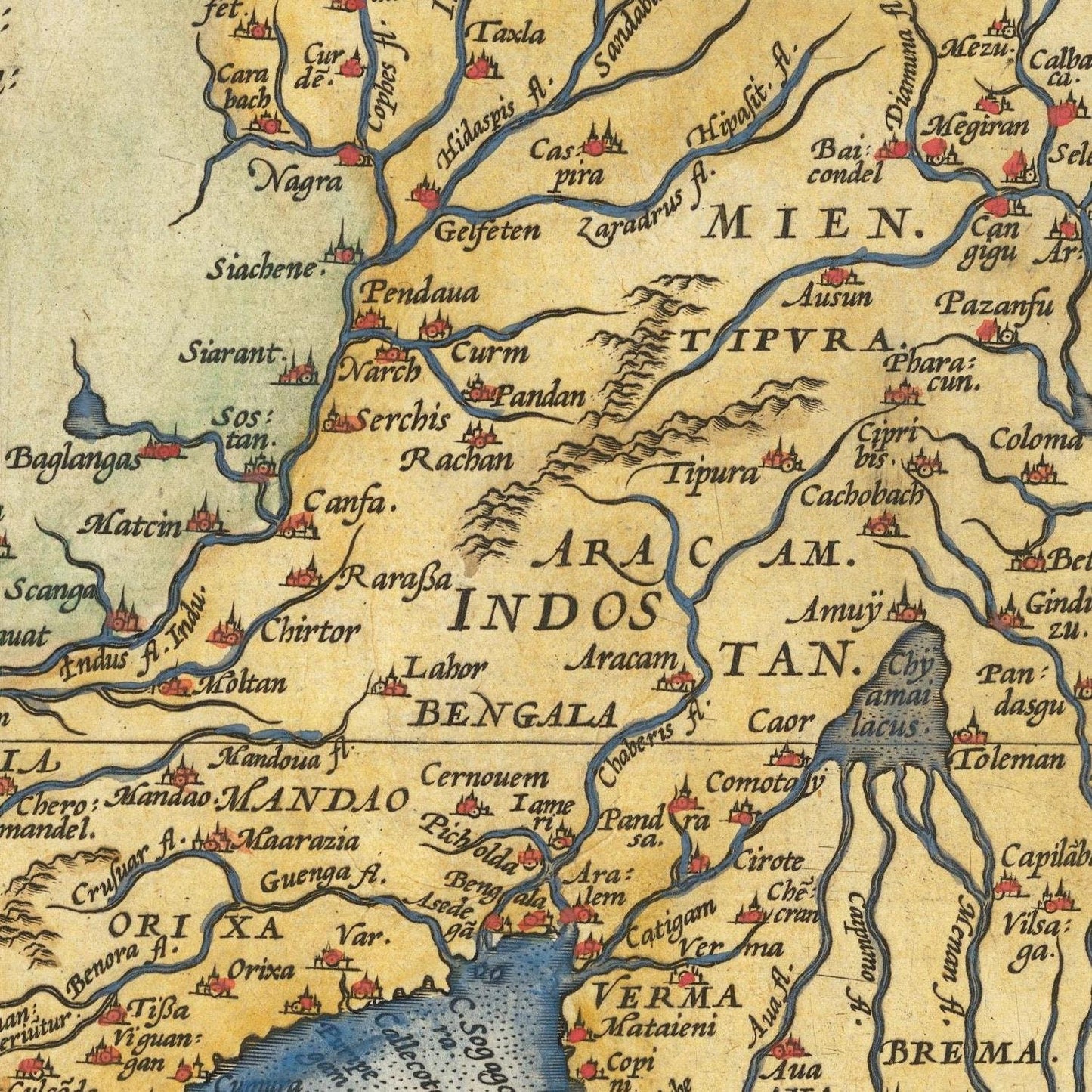 detail of the map from the centre left