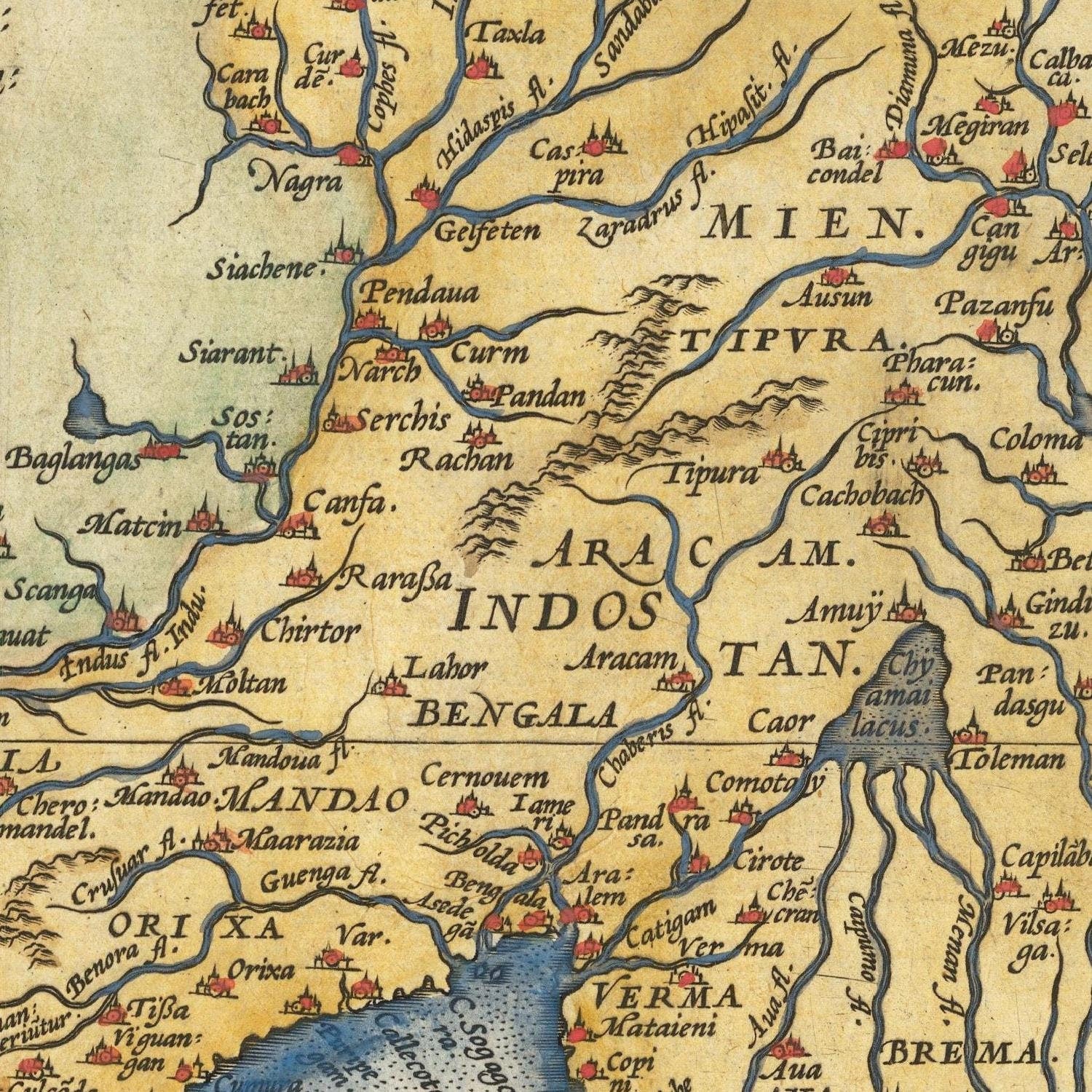 detail of the map from the centre left