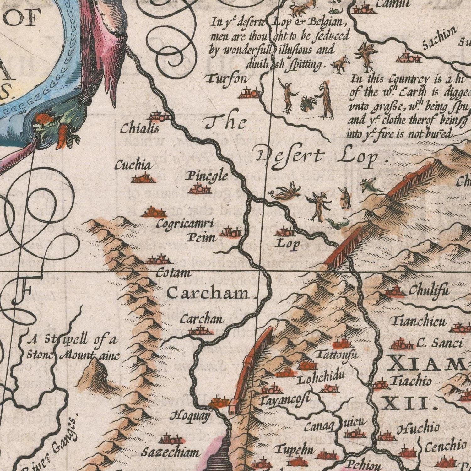 detail of the map from the centre left