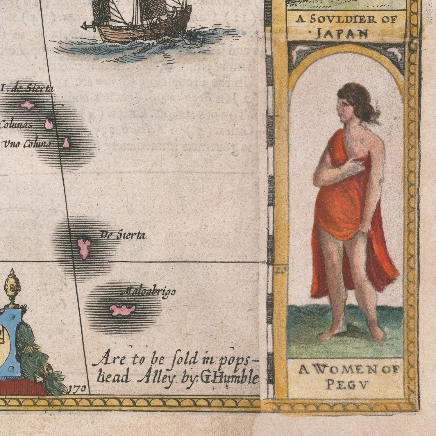 detail of the map from the bottom right corner