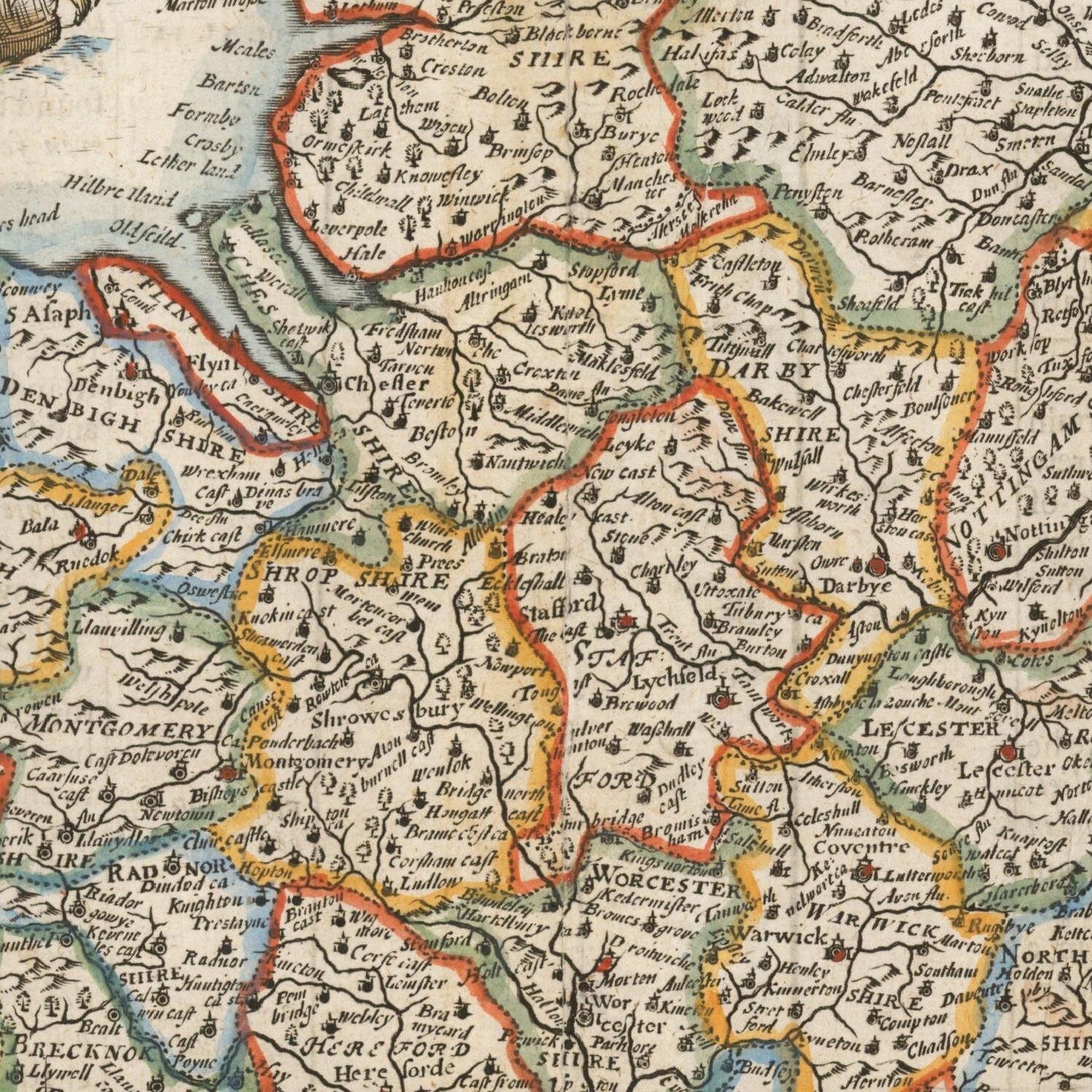 detail of the map from the centre 