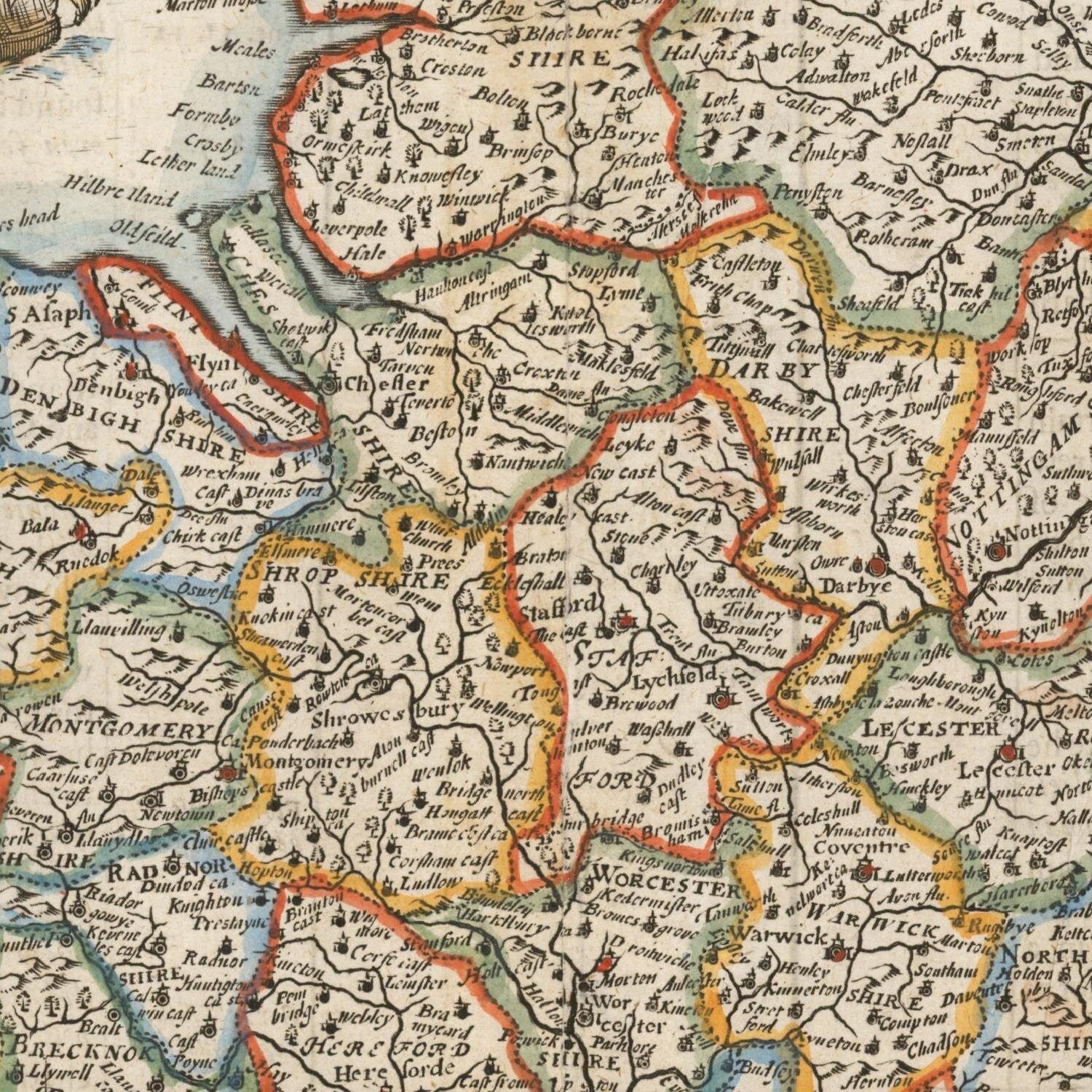 detail of the map from the centre 