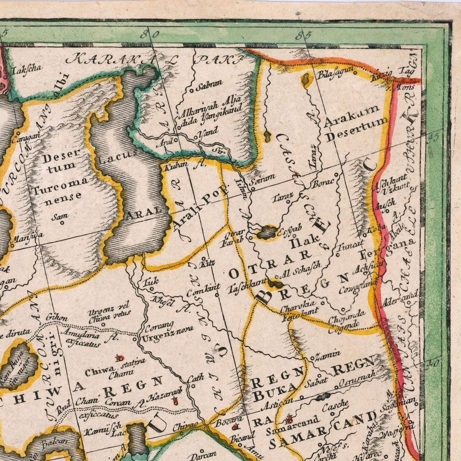 detail of the map from the bottom left corner