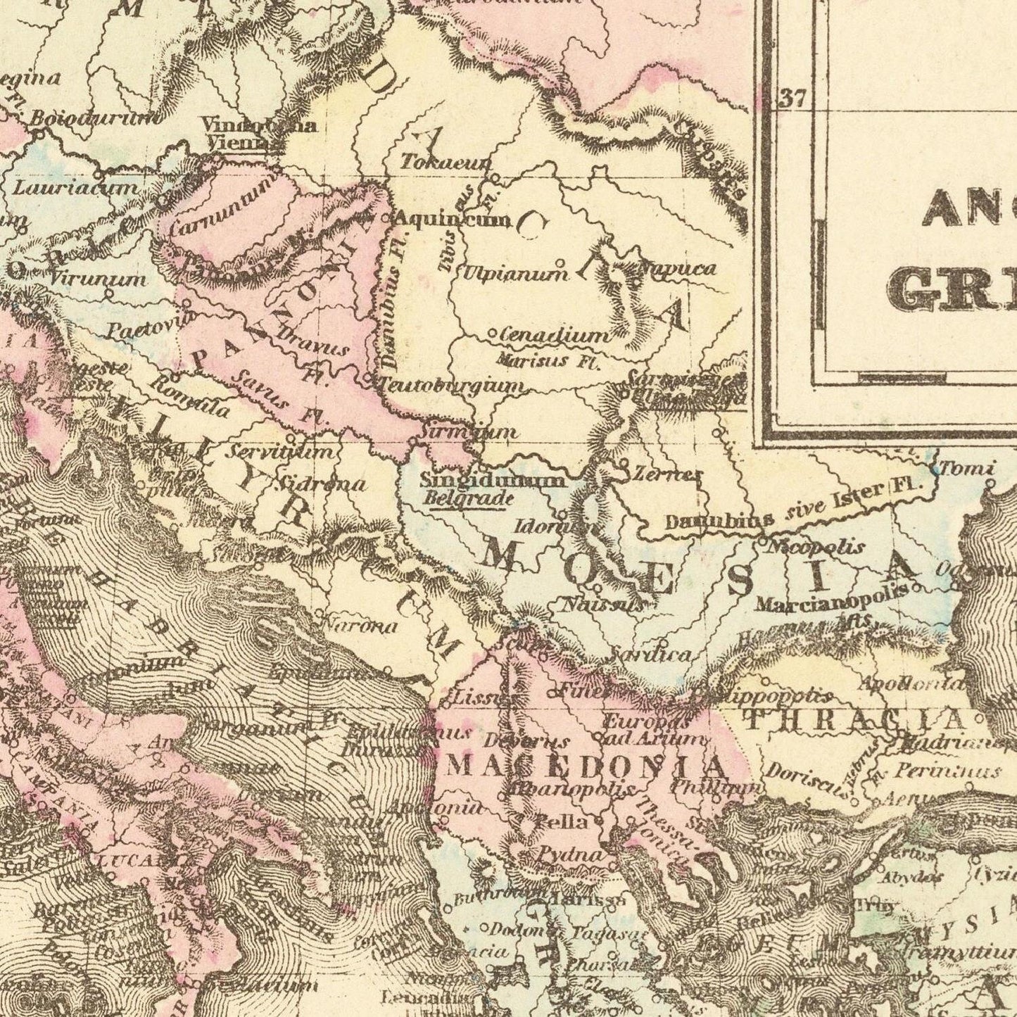 detail of the map from the centre 