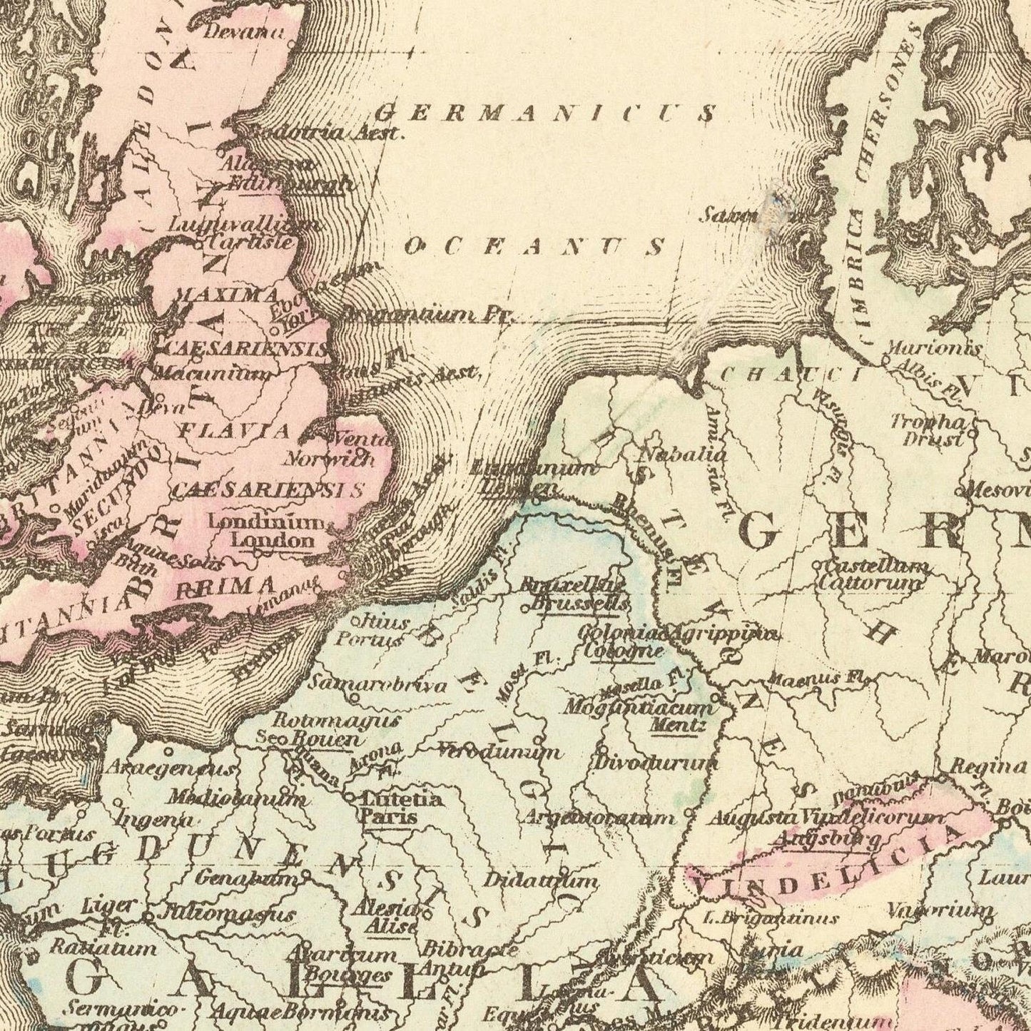 detail of the map from the centre left