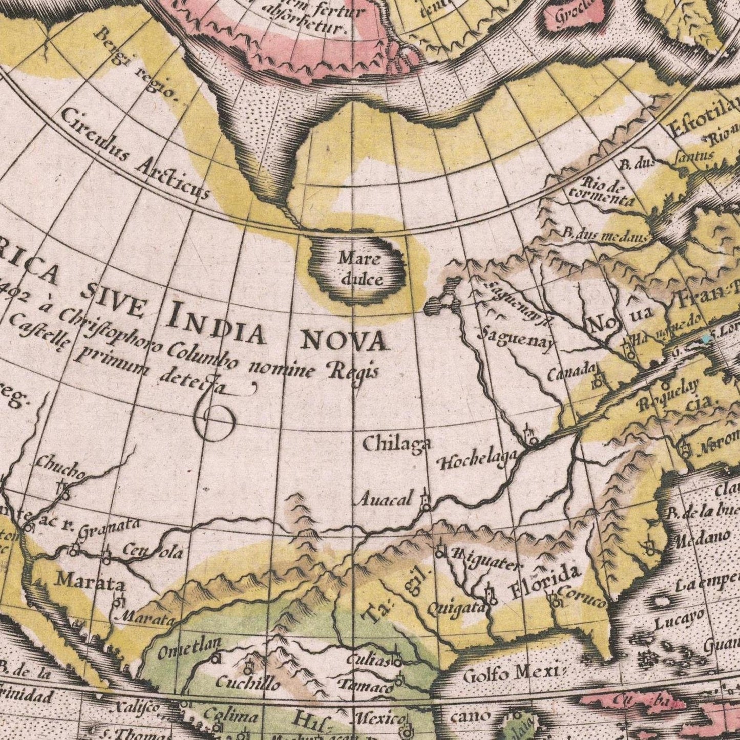 detail of the map from the centre left