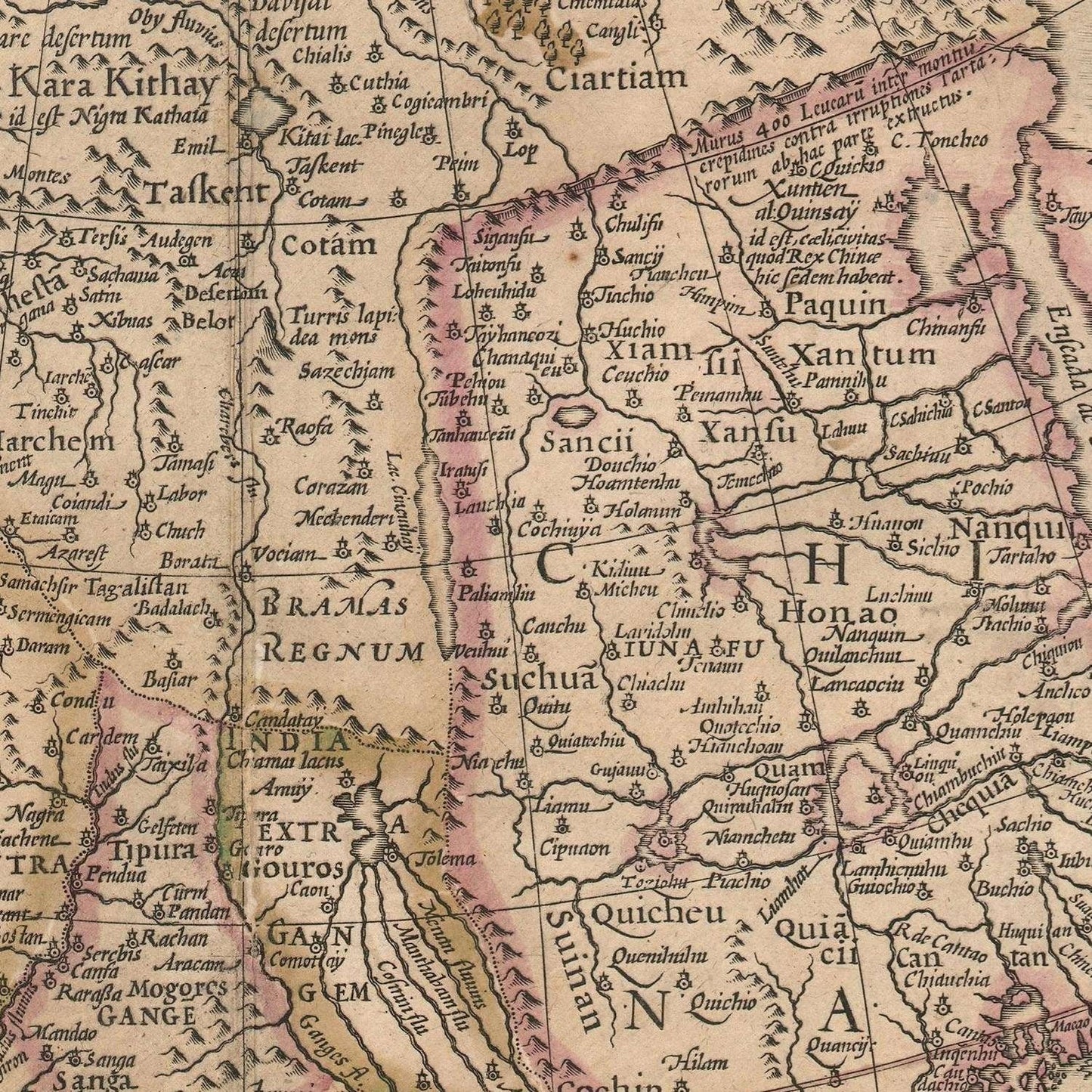 detail of the map from the centre left