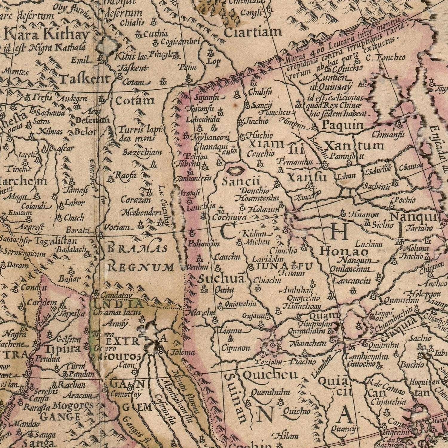 detail of the map from the centre left