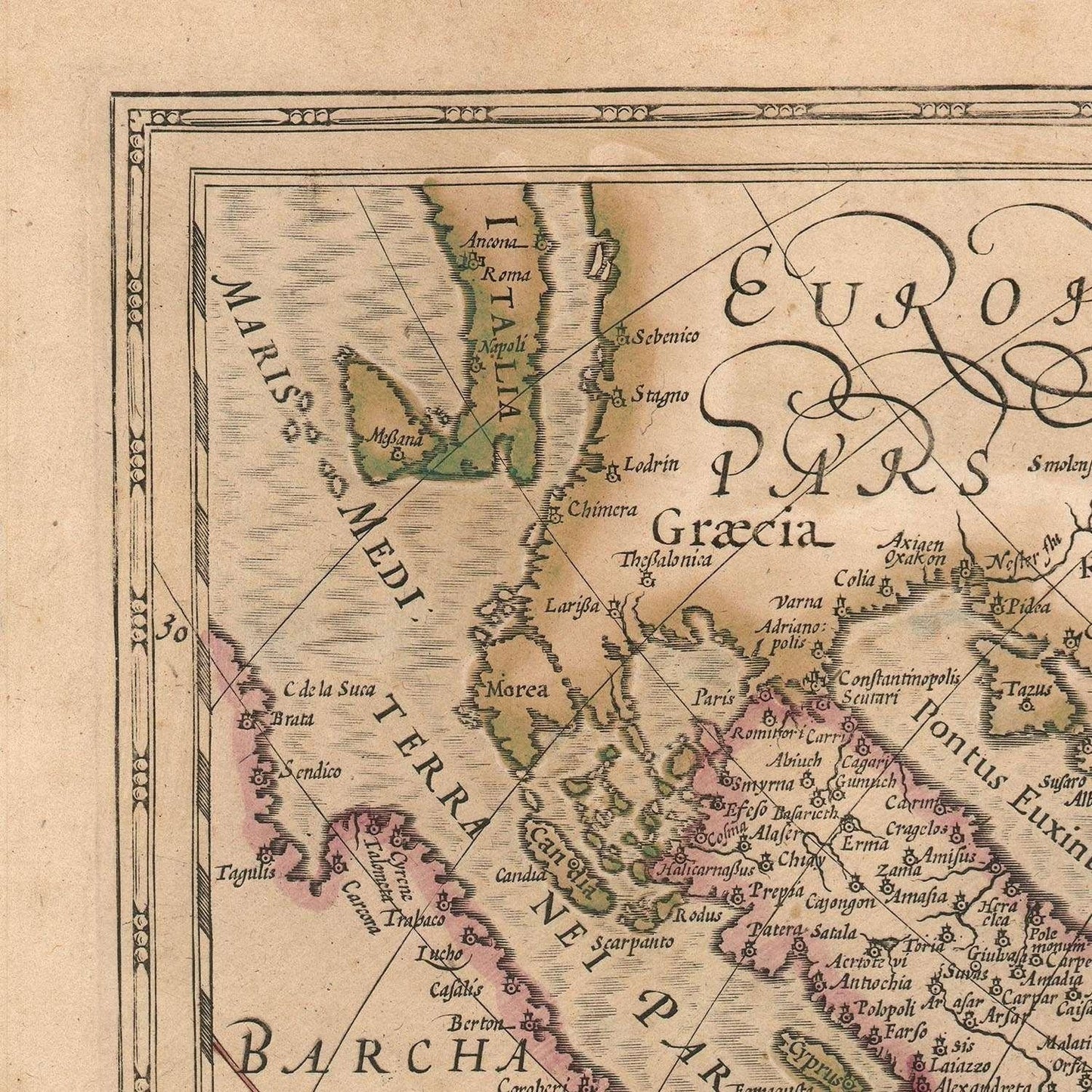 detail of the map from the top left corner