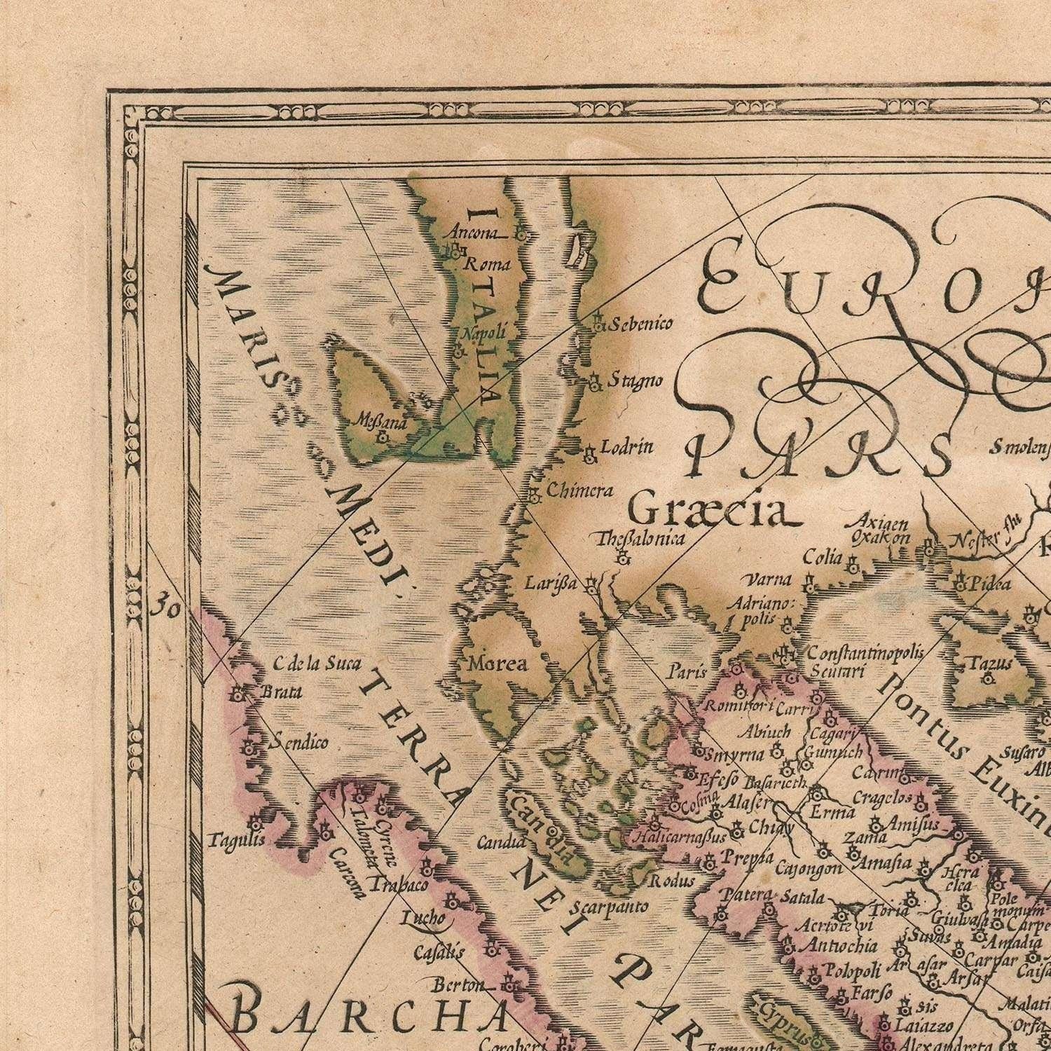 detail of the map from the top left corner