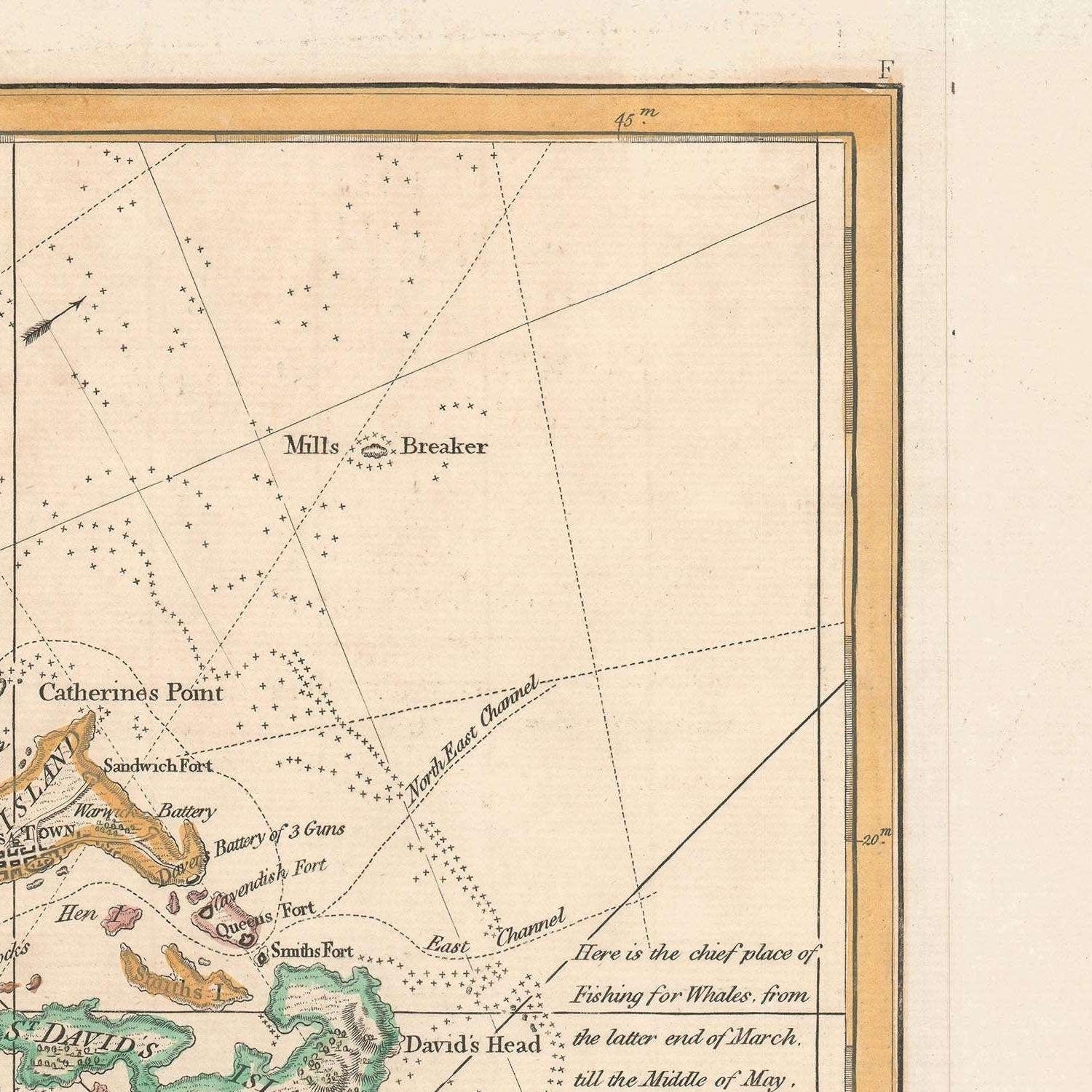 detail of the map from the top right corner