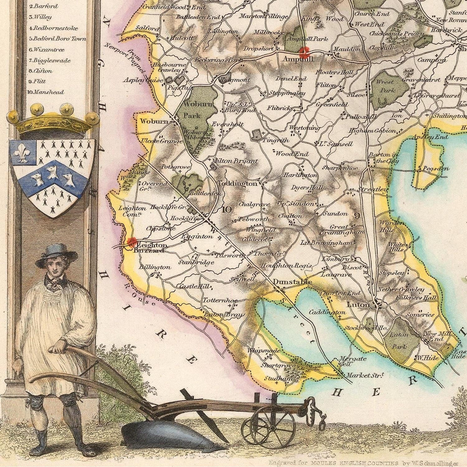 detail of the map from the bottom left corner