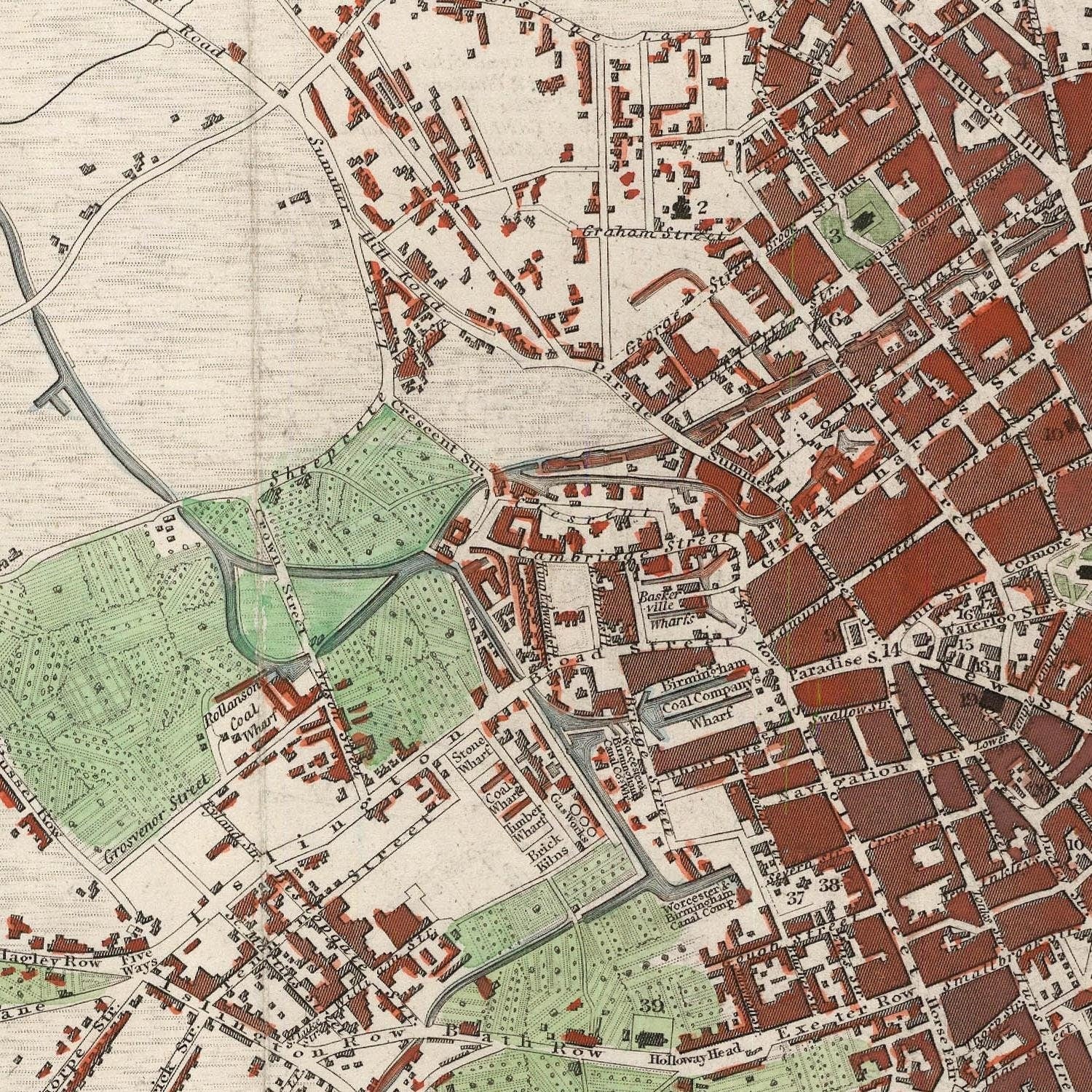 detail of the map from the centre left