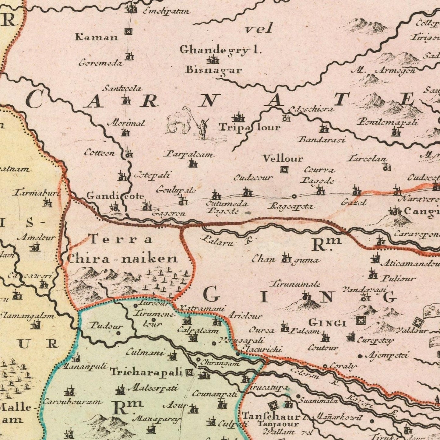 detail of the map from the centre 