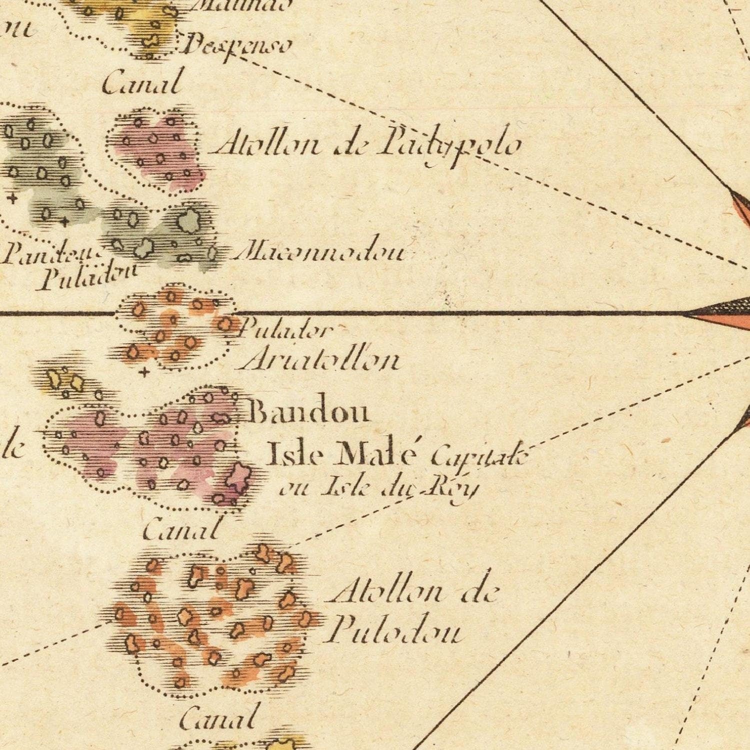 detail of the map from the centre 