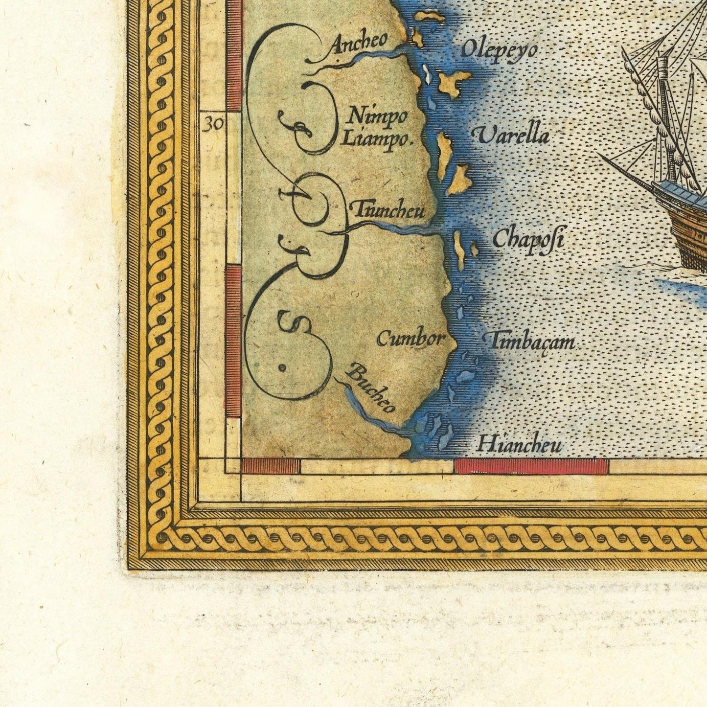 detail of the map from the bottom left corner