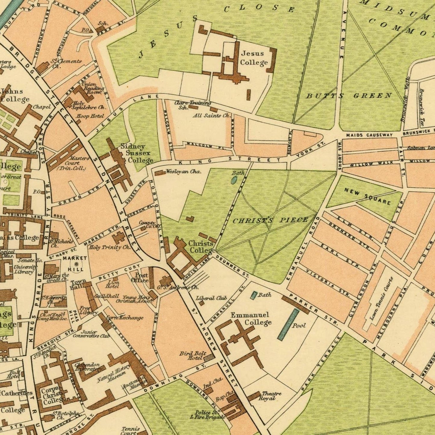 detail of the map from the centre left