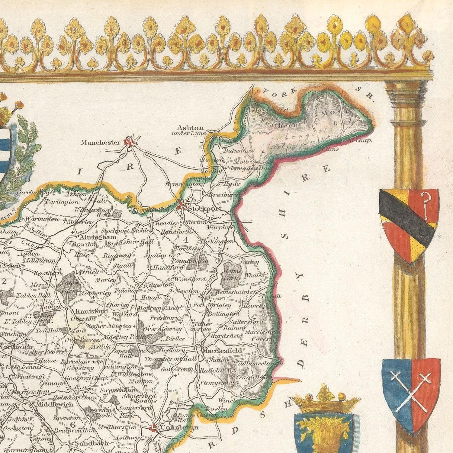 detail of the map from the top right corner