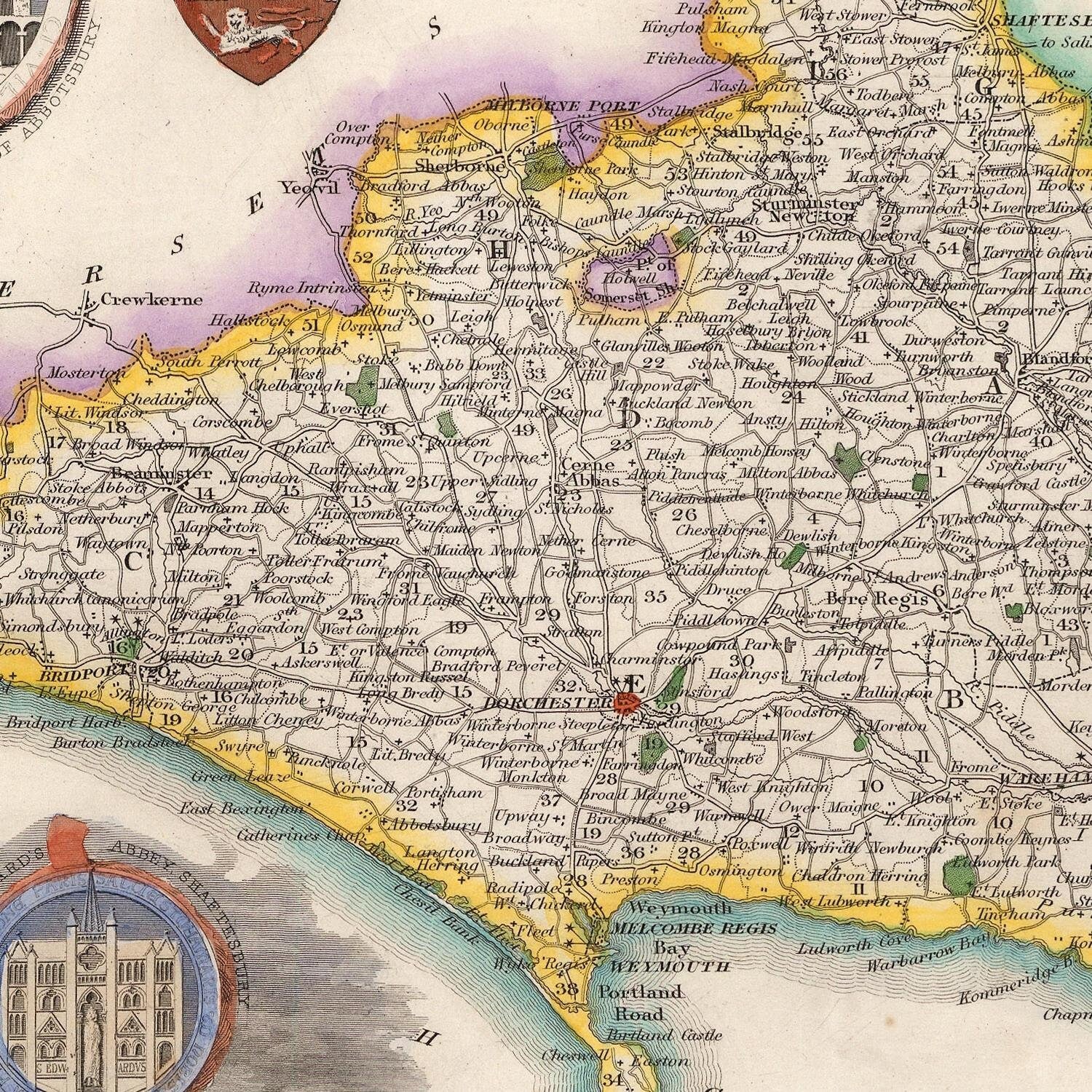 detail of the map from the centre 