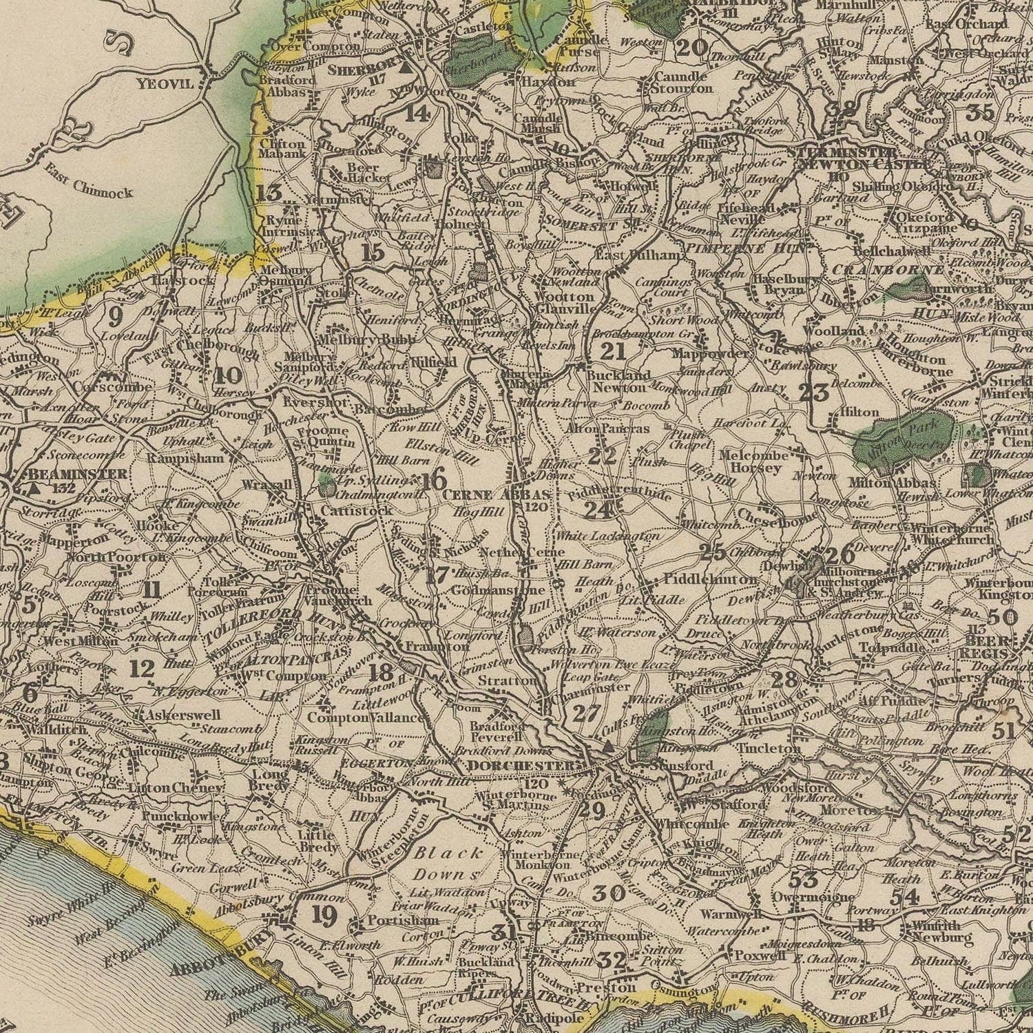 detail of the map from the centre 