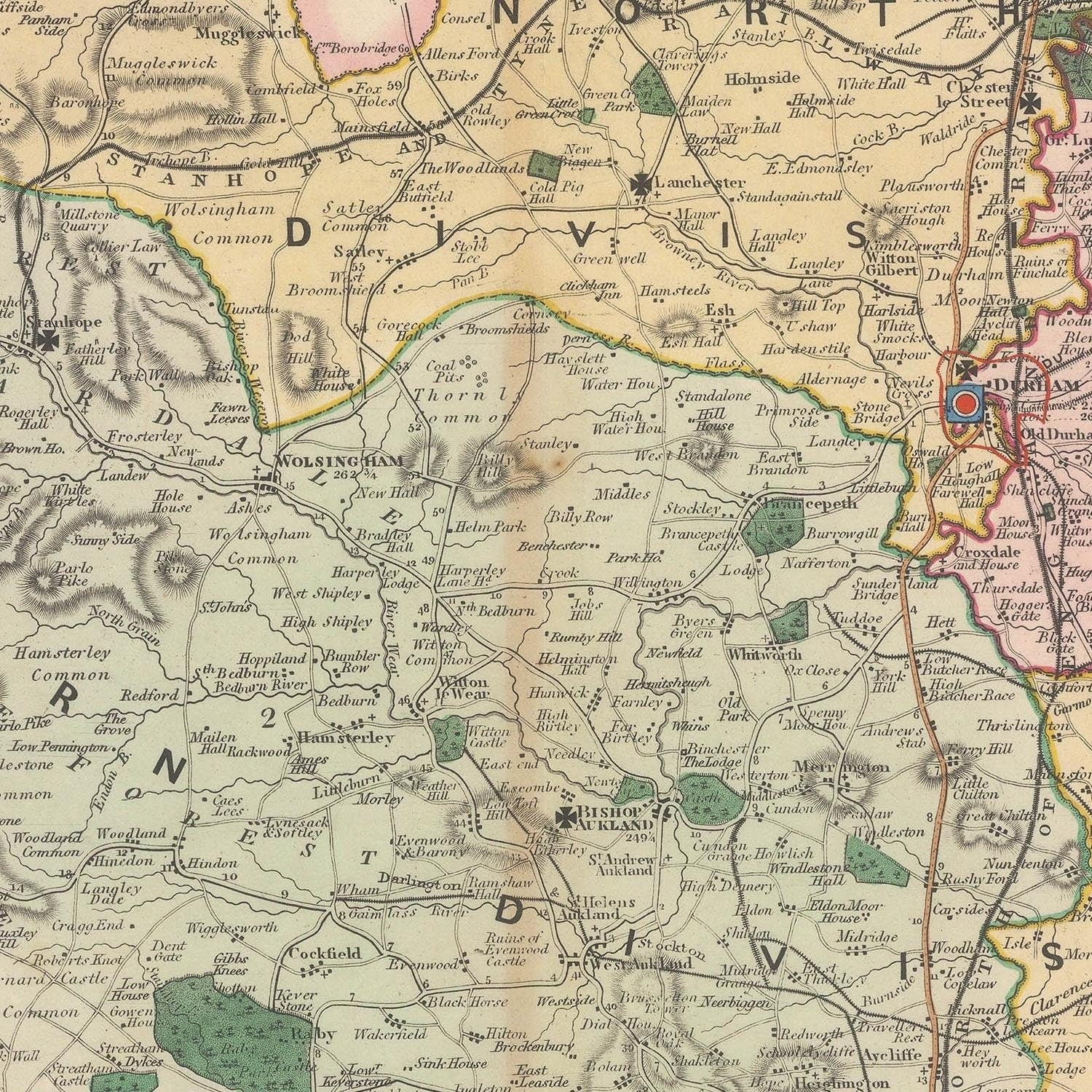 detail of the map from the centre 