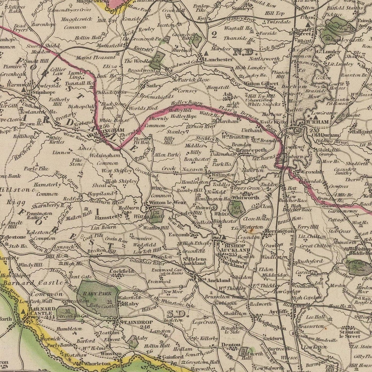 detail of the map from the centre 