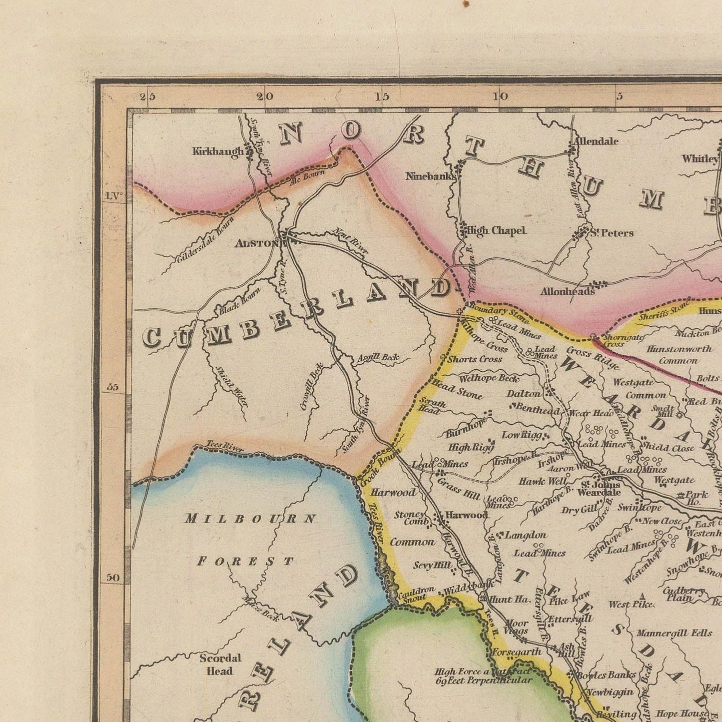 detail of the map from the top left corner