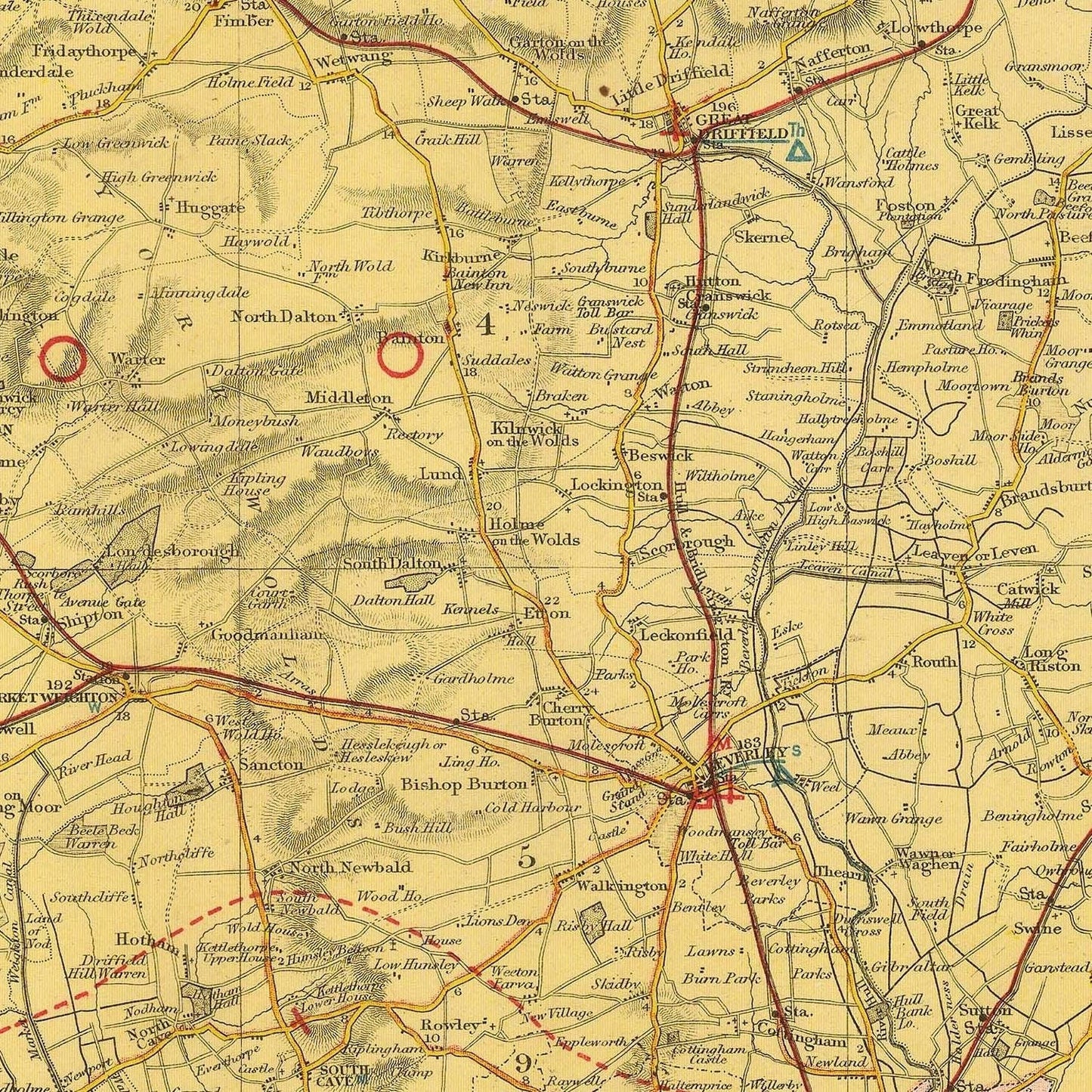 detail of the map from the centre 