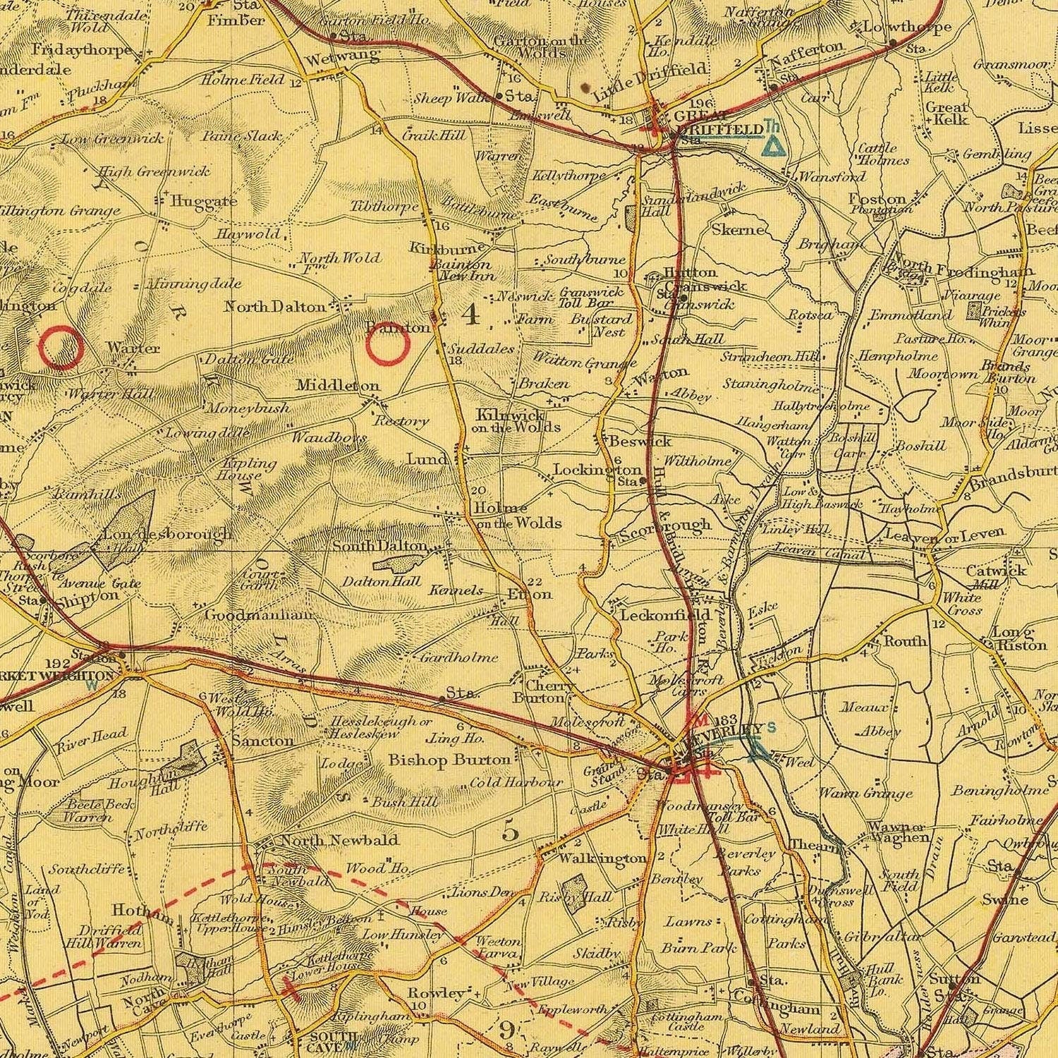 detail of the map from the centre 