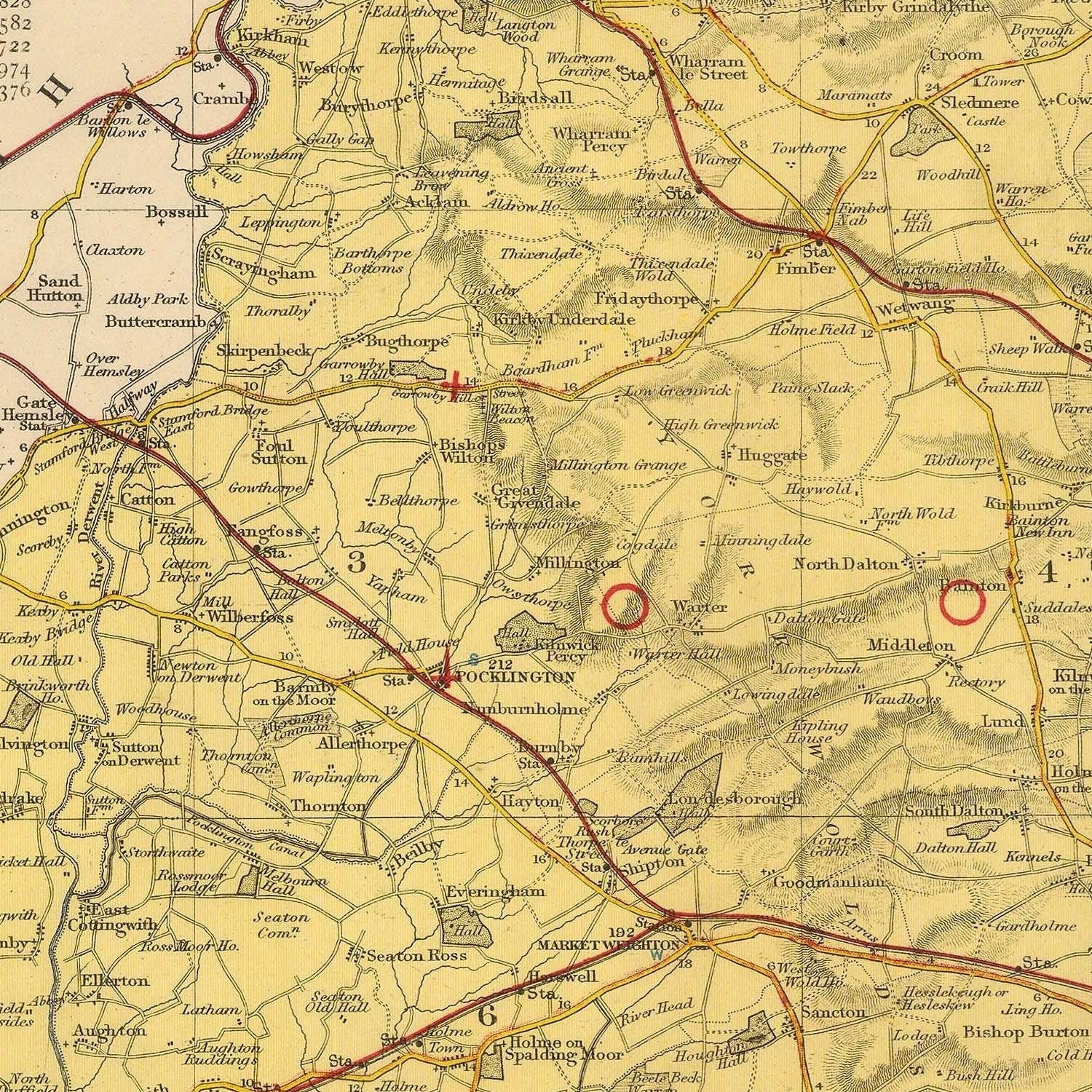 detail of the map from the centre left