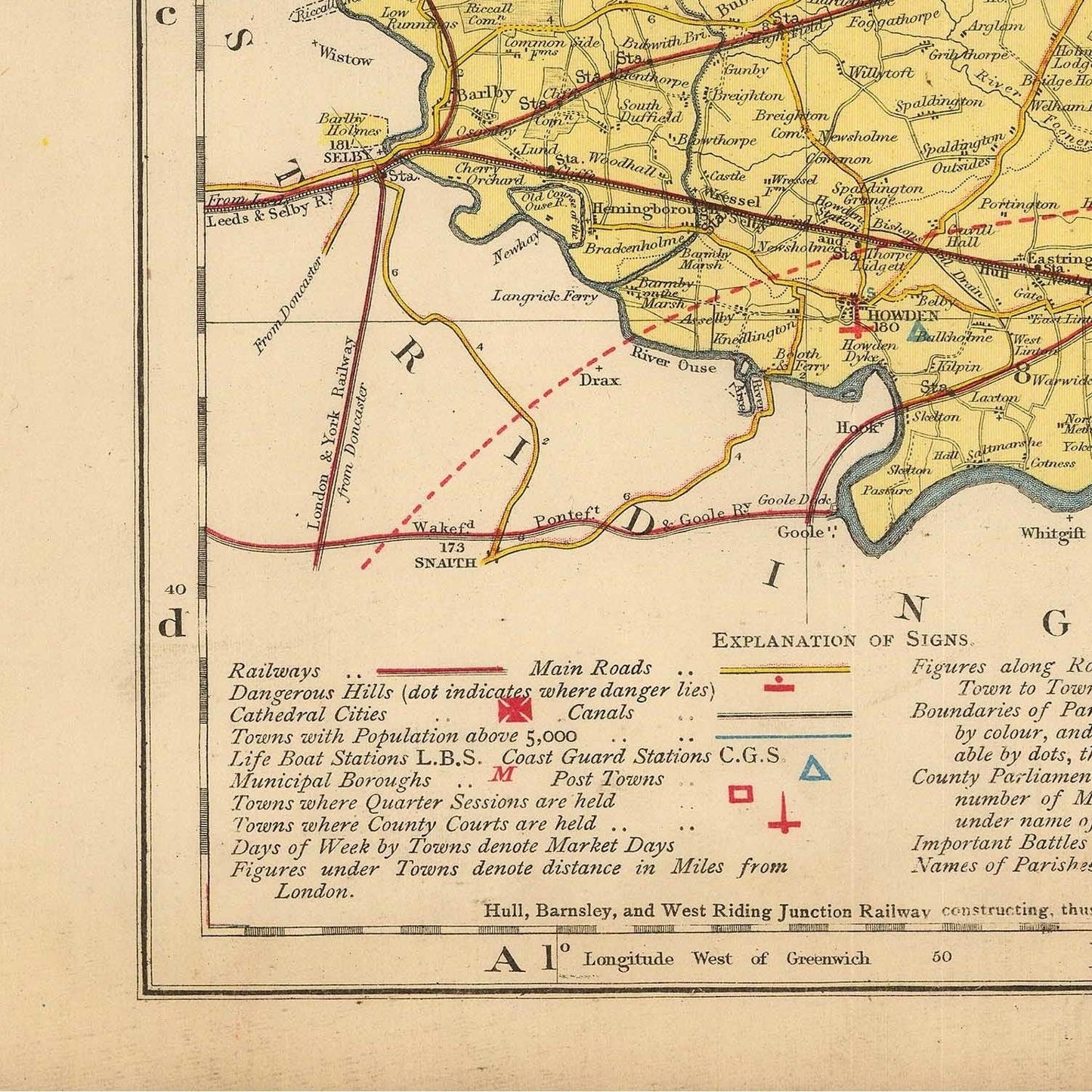 detail of the map from the bottom left corner