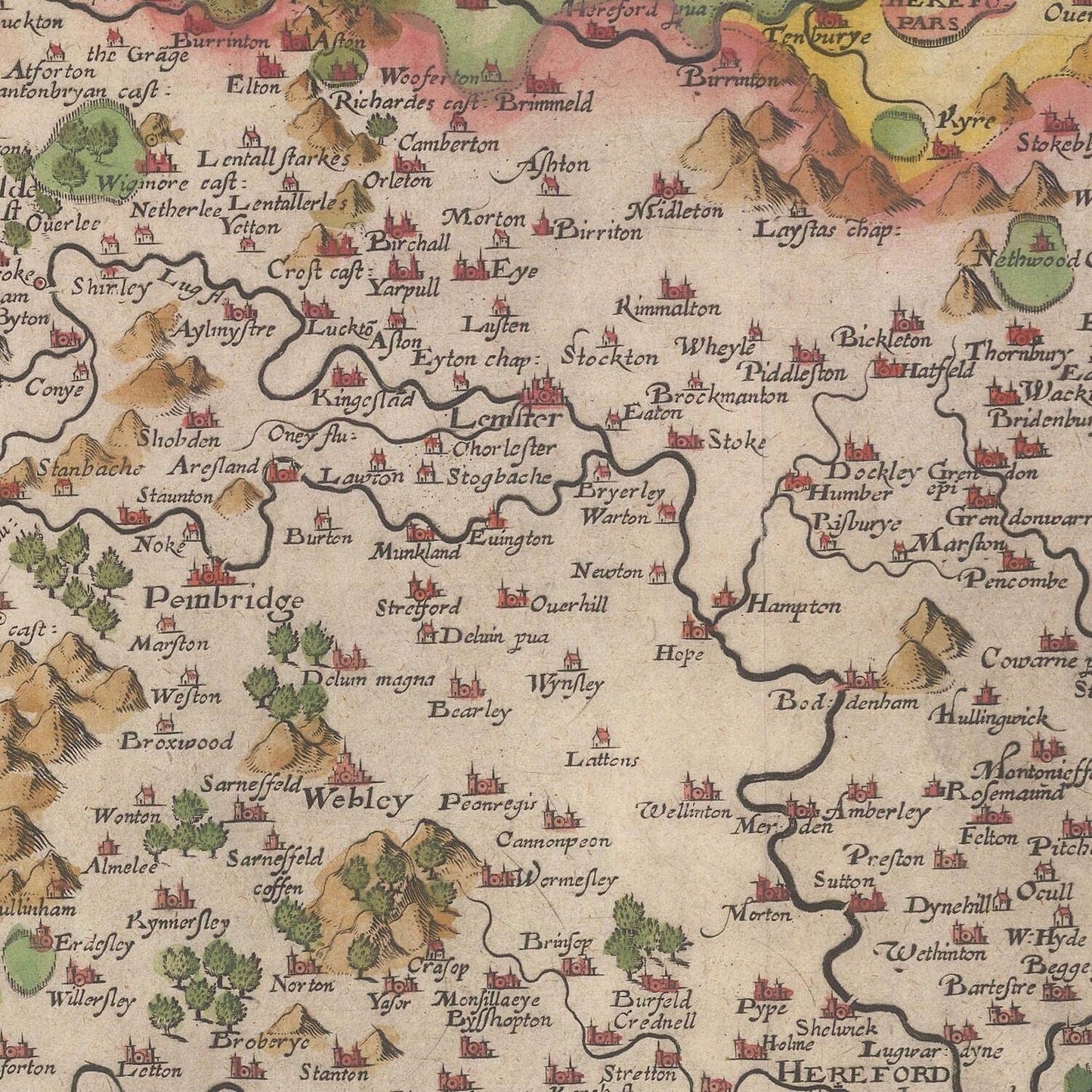 detail of the map from the centre left