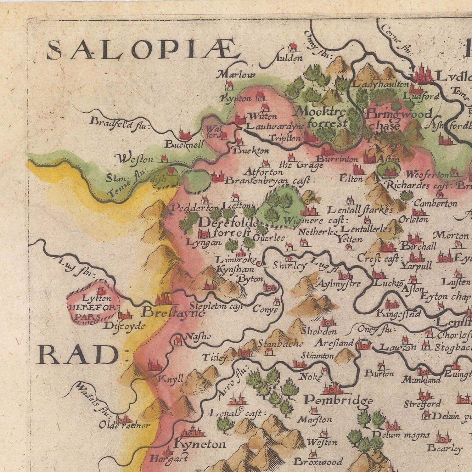 detail of the map from the top left corner