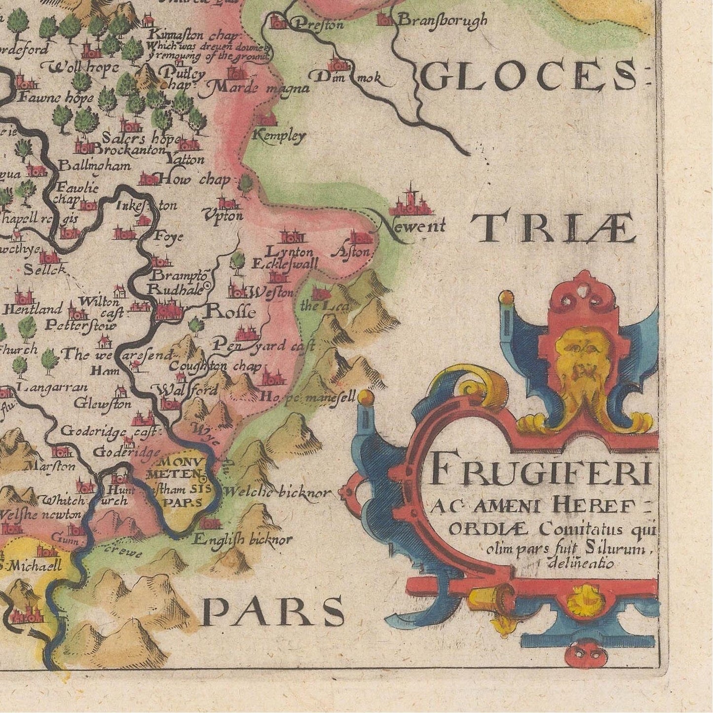 detail of the map from the bottom right corner